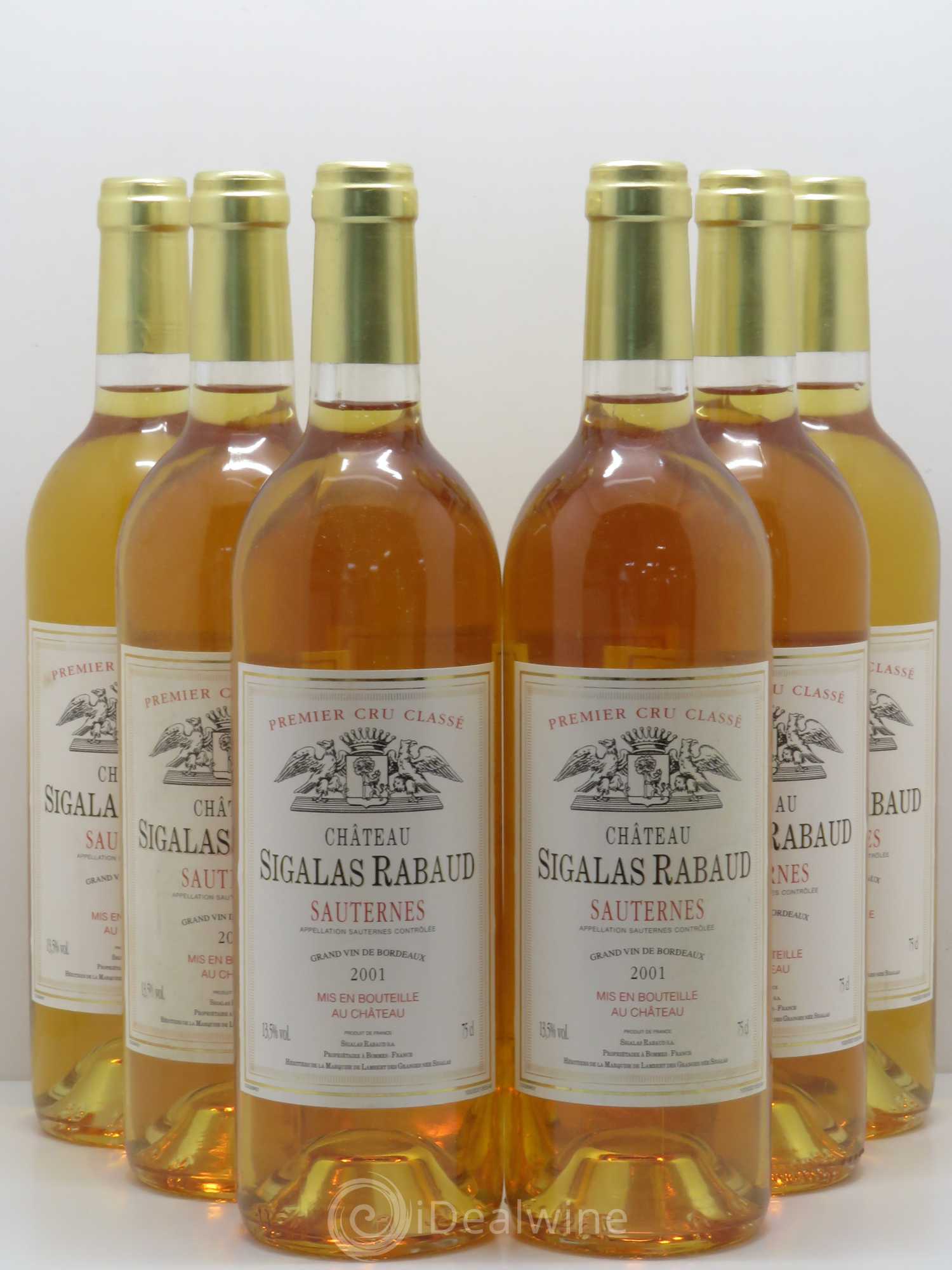 Château Sigalas Rabaud 1er Grand Cru Classé 2001 - Lotto di 6 bottiglie - 0