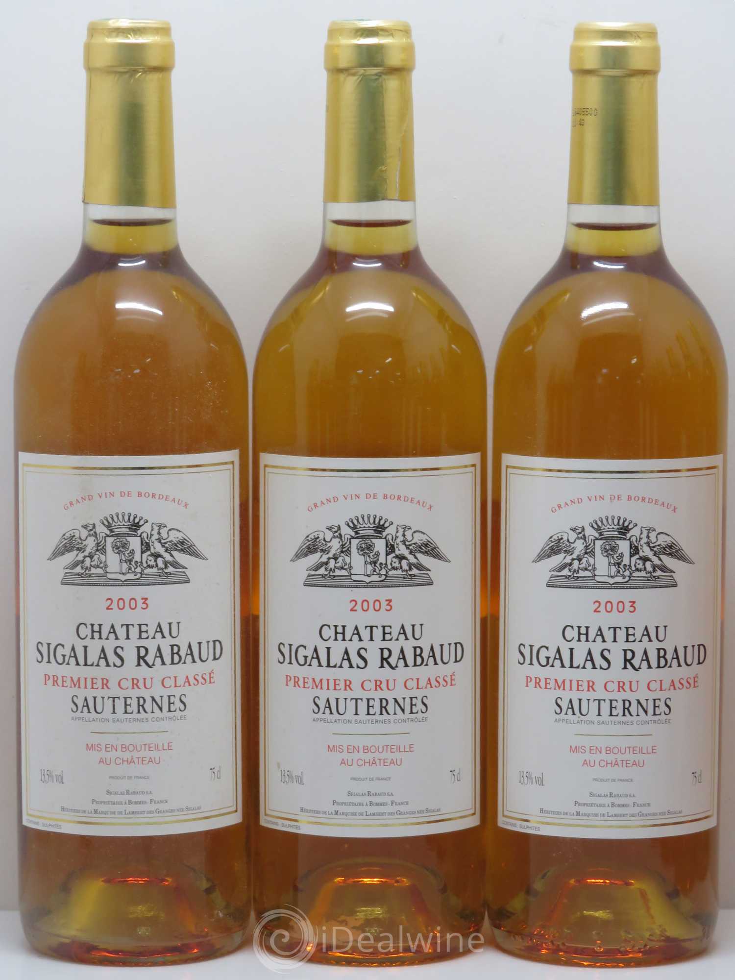 Château Sigalas Rabaud 1er Grand Cru Classé 2003 - Lotto di 12 bottiglie - 1