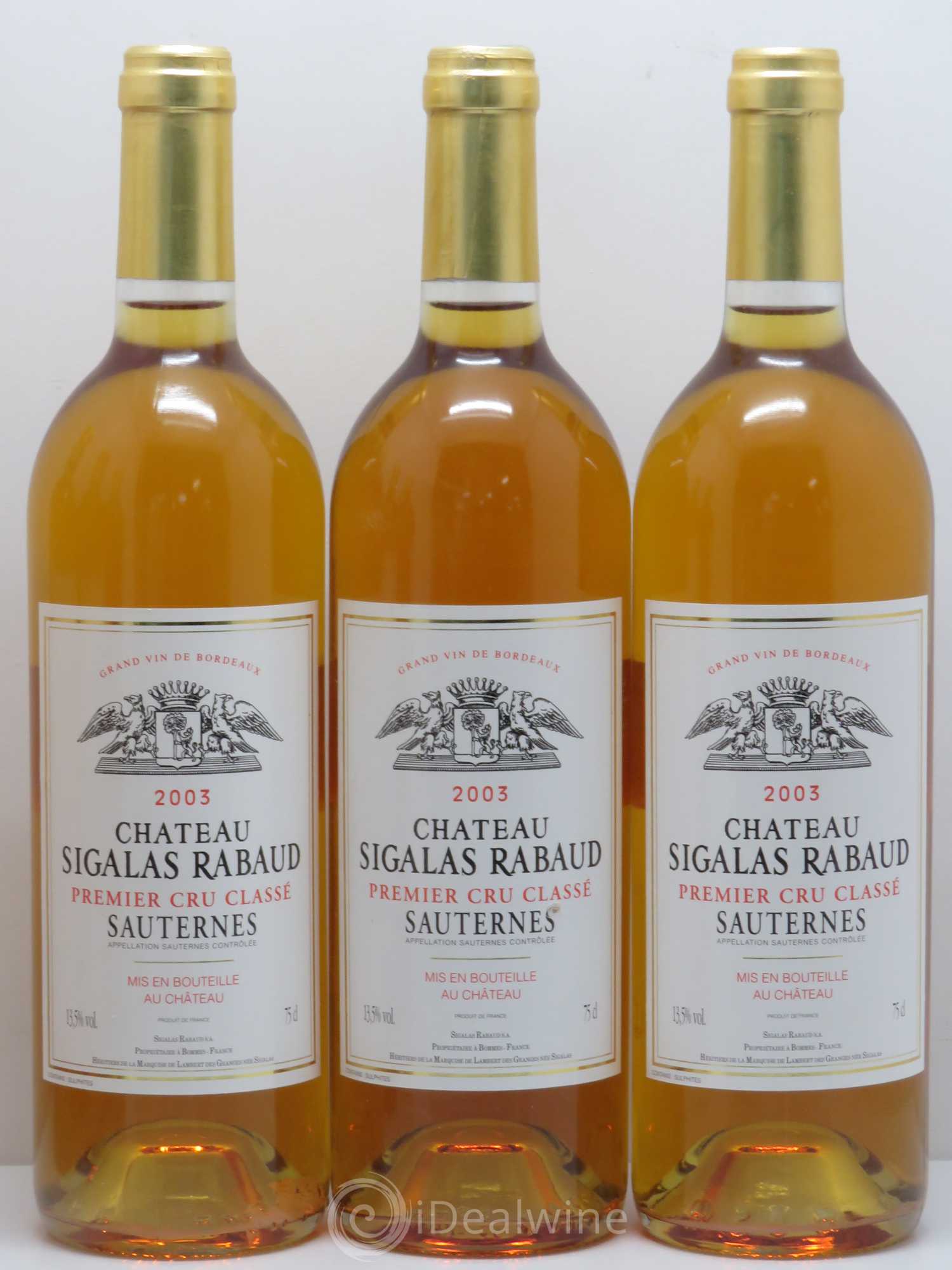 Château Sigalas Rabaud 1er Grand Cru Classé 2003 - Lotto di 6 bottiglie - 1