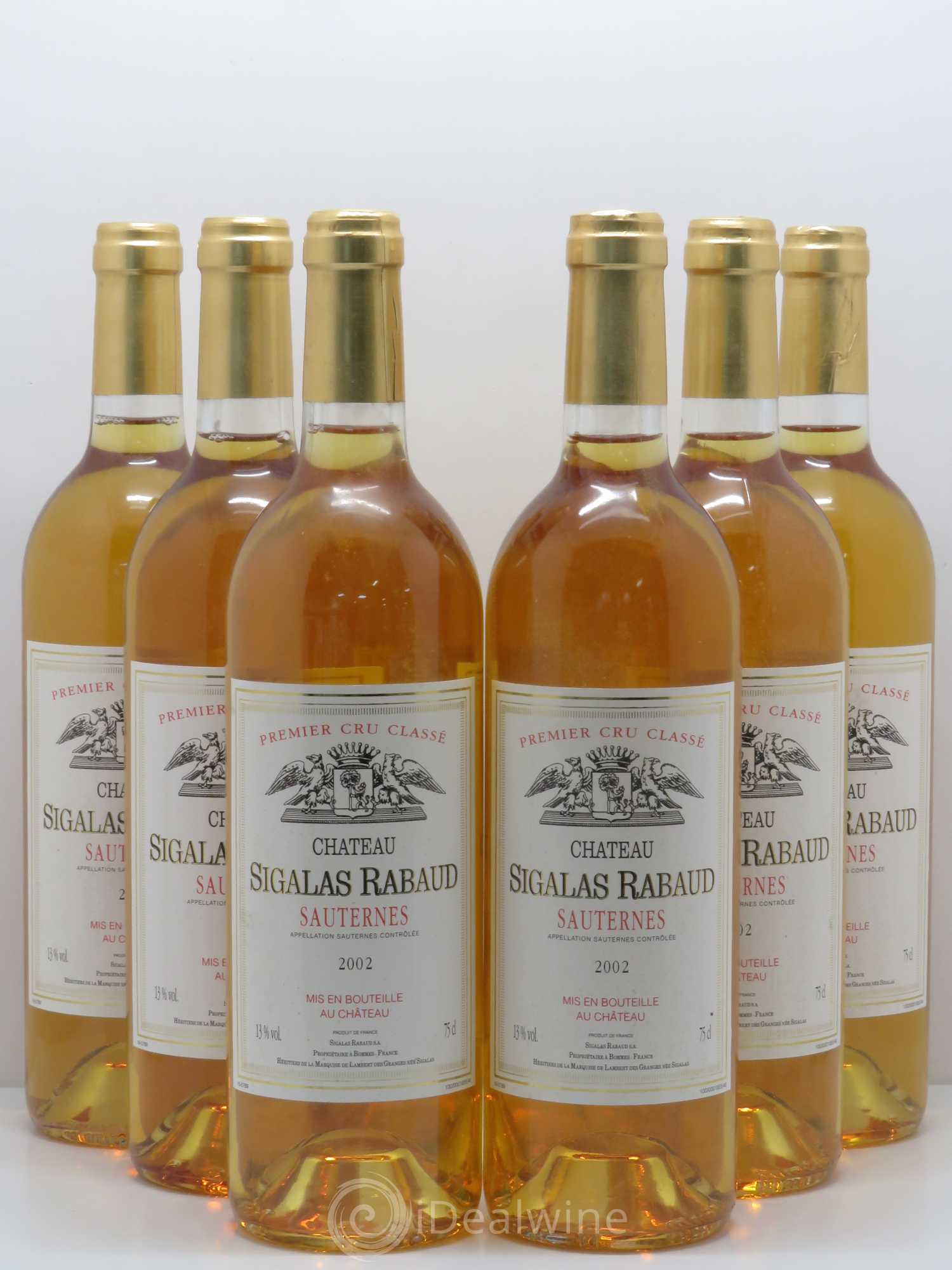 Château Sigalas Rabaud 1er Grand Cru Classé 2002 - Lotto di 6 bottiglie - 0
