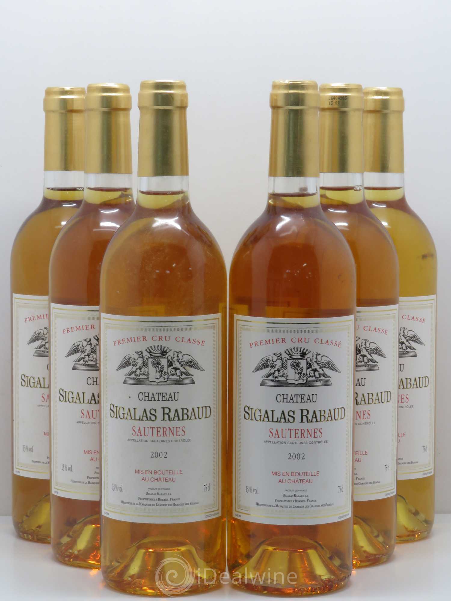 Château Sigalas Rabaud 1er Grand Cru Classé 2002 - Lotto di 6 bottiglie - 0