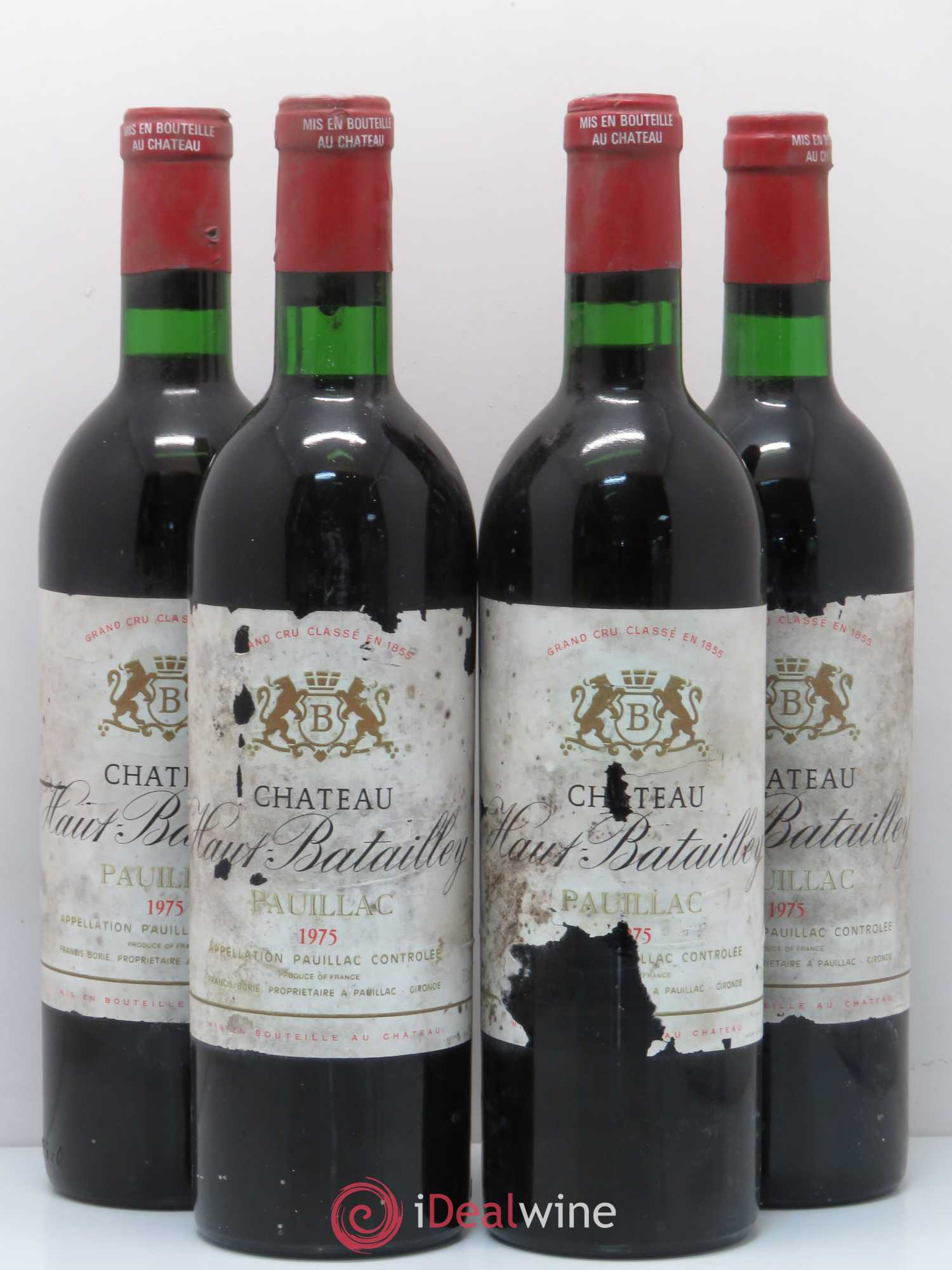 Château Haut Batailley 5ème Grand Cru Classé 1975 - Lot de 4 bouteilles - 0