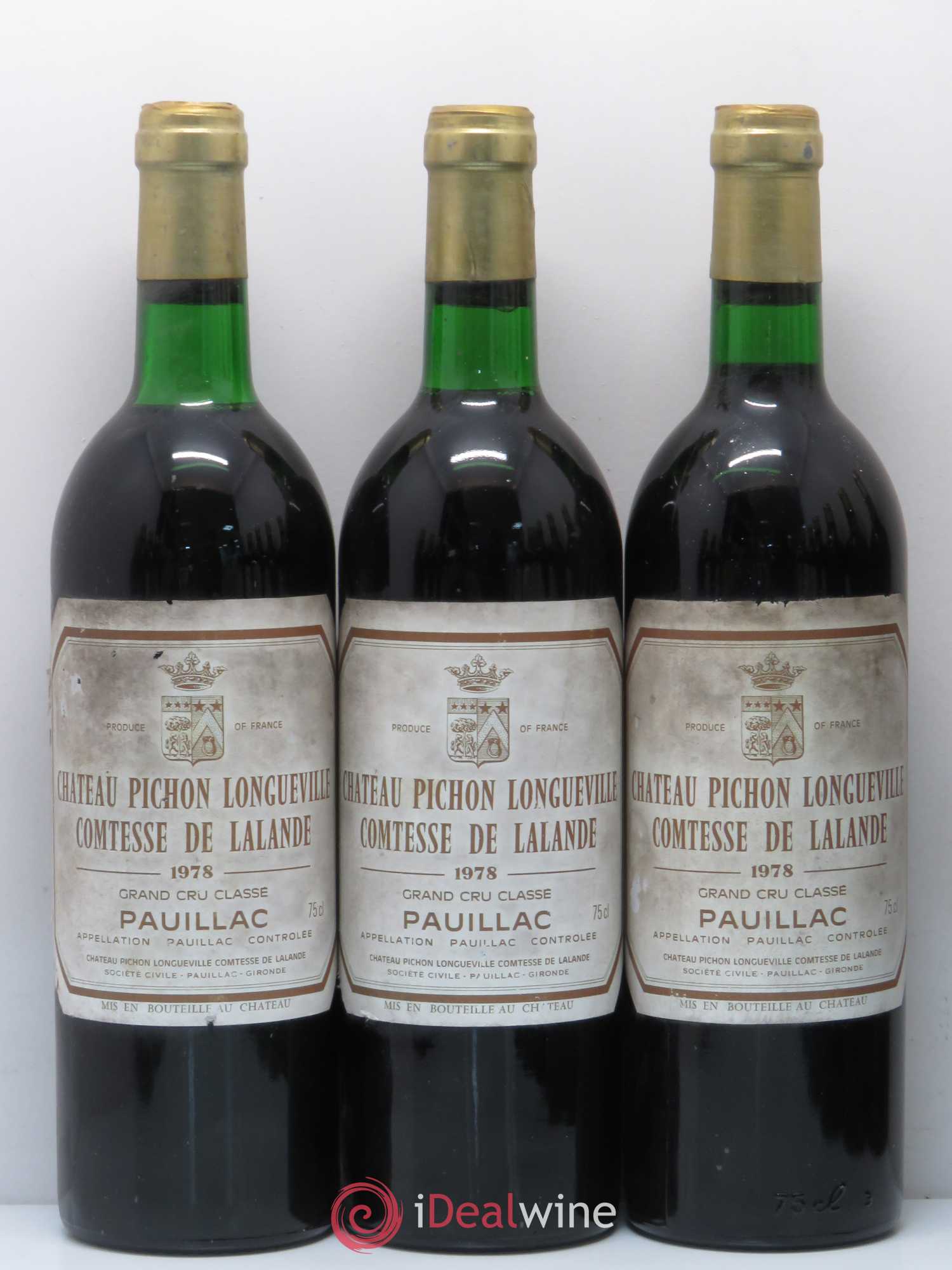 Château Pichon Longueville Comtesse de Lalande 2ème Grand Cru Classé 1978 - Lot de 12 bouteilles - 1