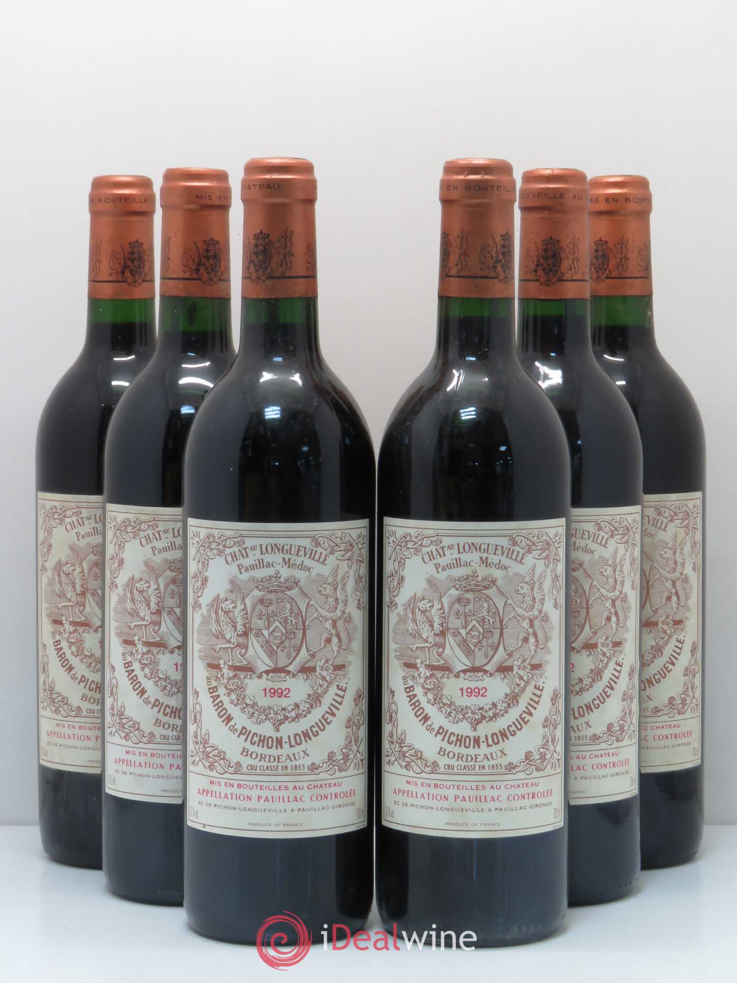 Pichon Longueville Baron 2ème Grand Cru Classé 1992 - Lot de 6 bouteilles - 0