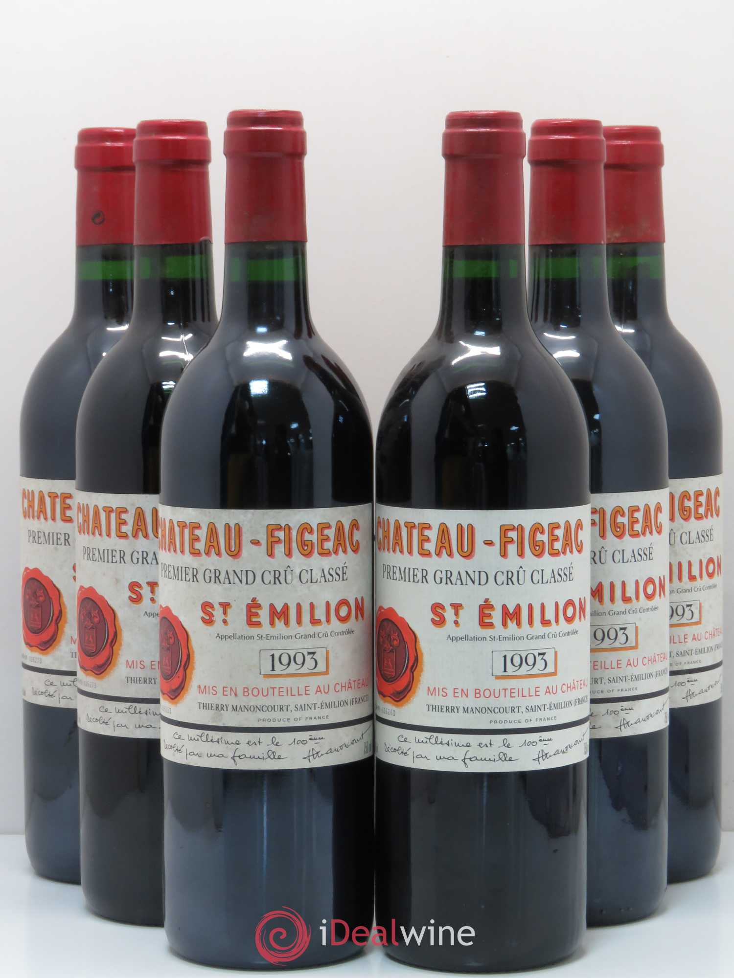 Château Figeac 1er Grand Cru Classé A 1993 - Lot de 6 bouteilles - 0