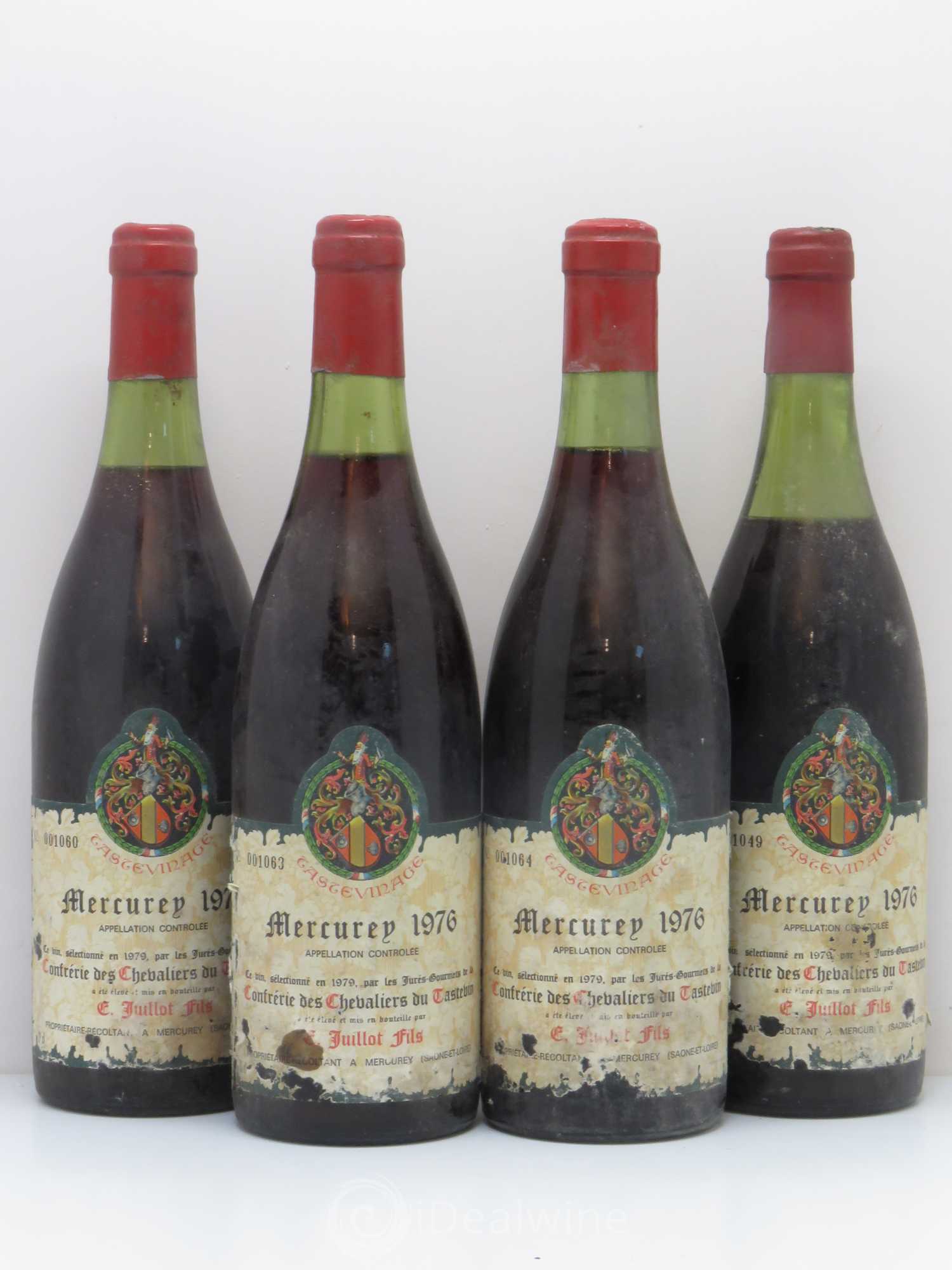 Mercurey Confrérie Du Tastevin E. Juillot Et Fils 1976 - Posten von 4 Flaschen - 0