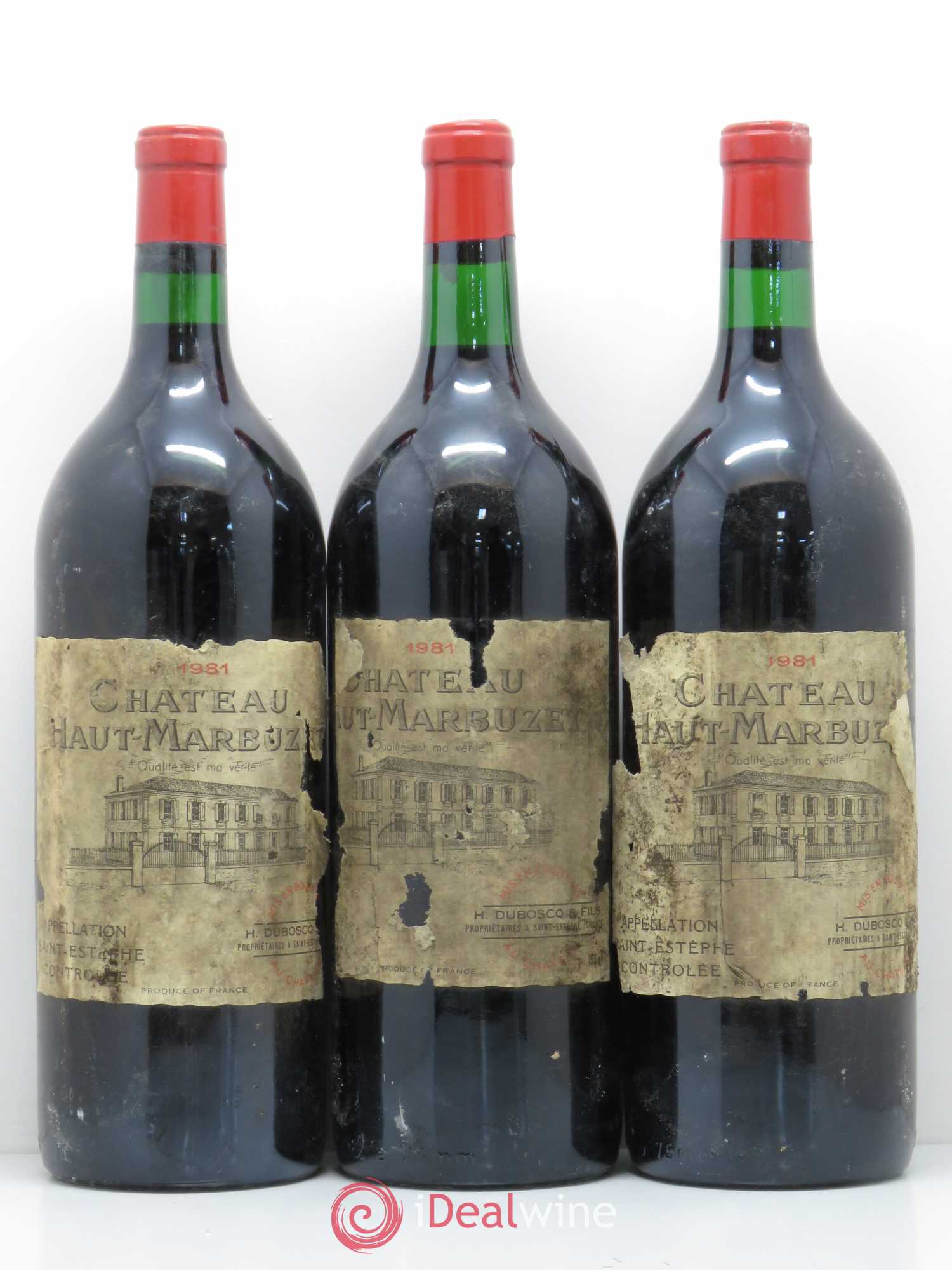 Château Haut Marbuzet 1981 - Lot de 3 magnums - 0