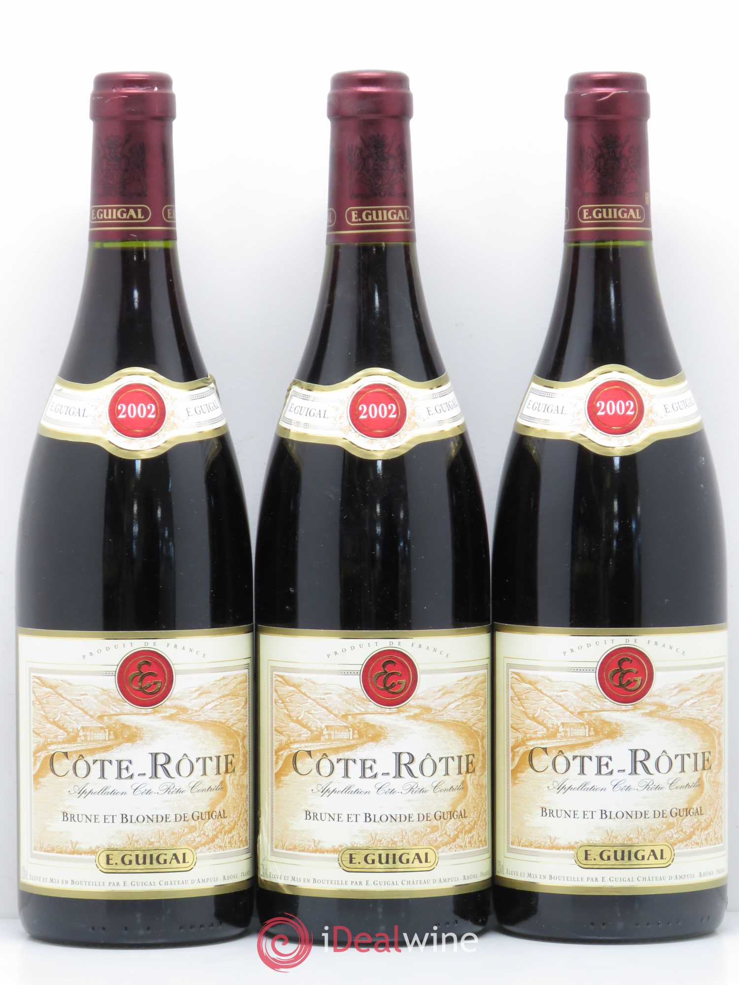 Côte-Rôtie Côtes Brune et Blonde Guigal 2002 - Lot de 3 bouteilles - 0
