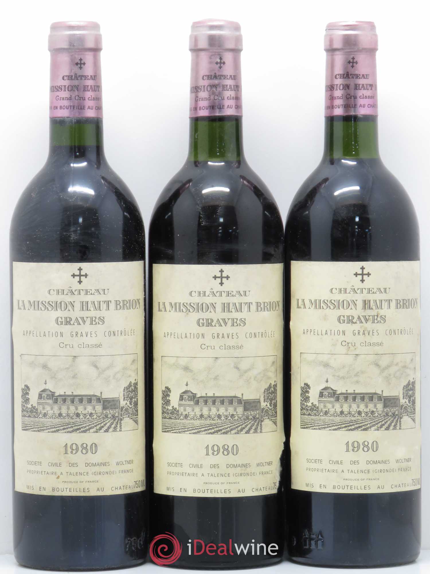 Château la Mission Haut-Brion Cru Classé de Graves 1980 - Lot de 5 bouteilles - 1