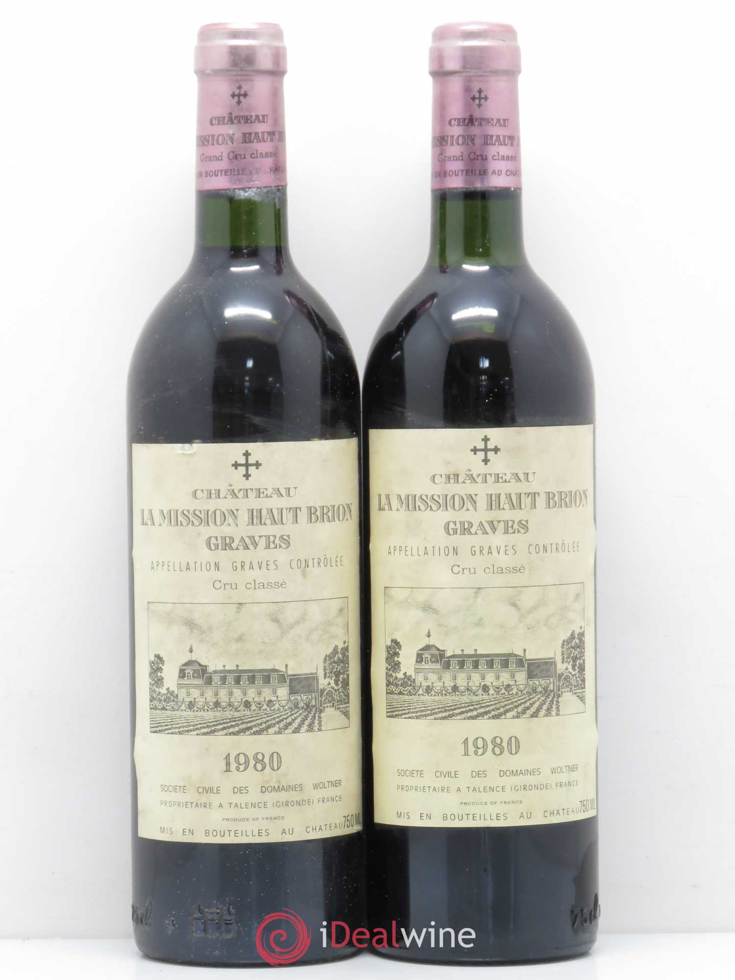 Château la Mission Haut-Brion Cru Classé de Graves 1980 - Lot de 5 bouteilles - 2