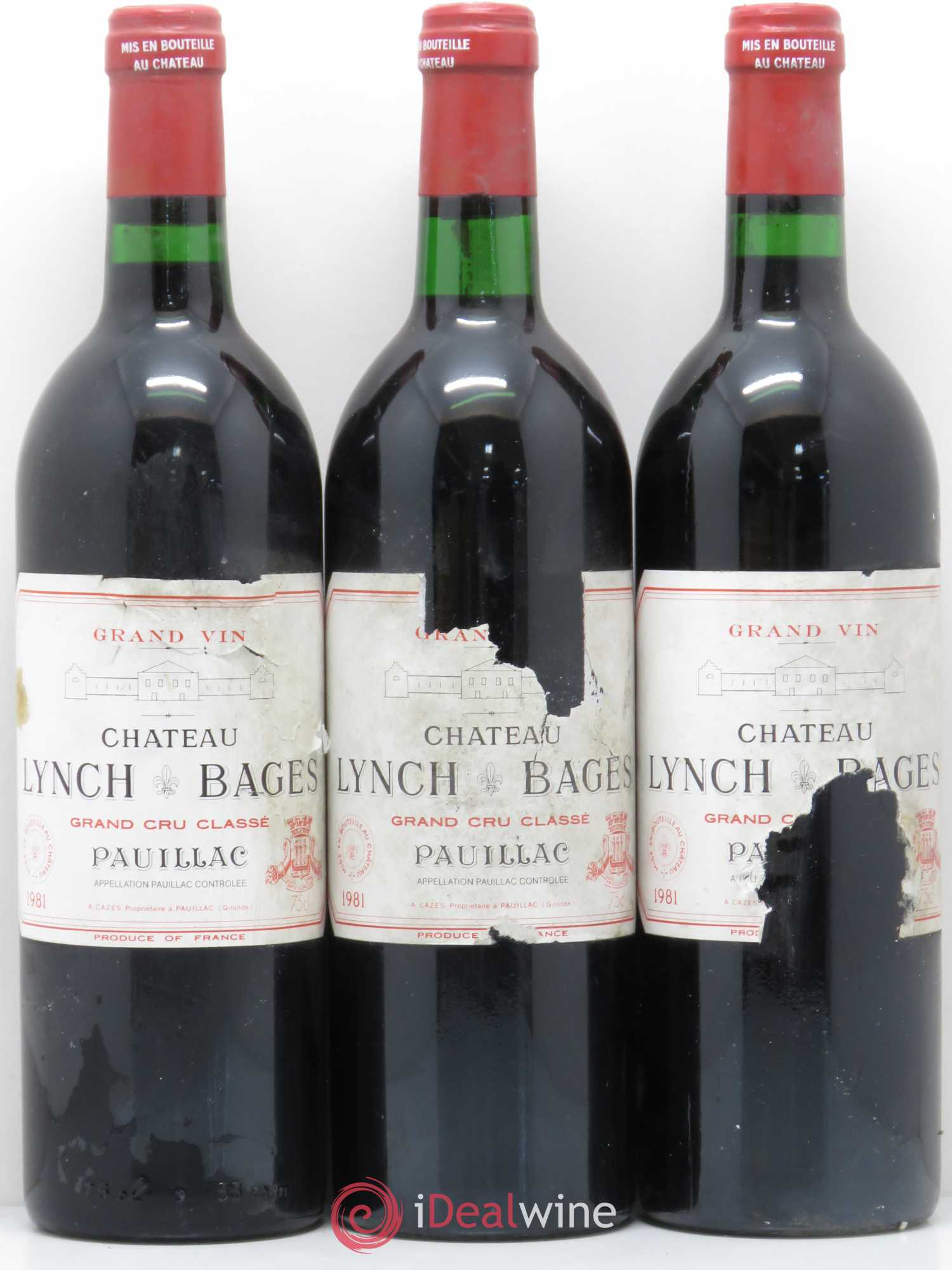 Château Lynch Bages 5ème Grand Cru Classé 1981 - Lot de 6 bouteilles - 1