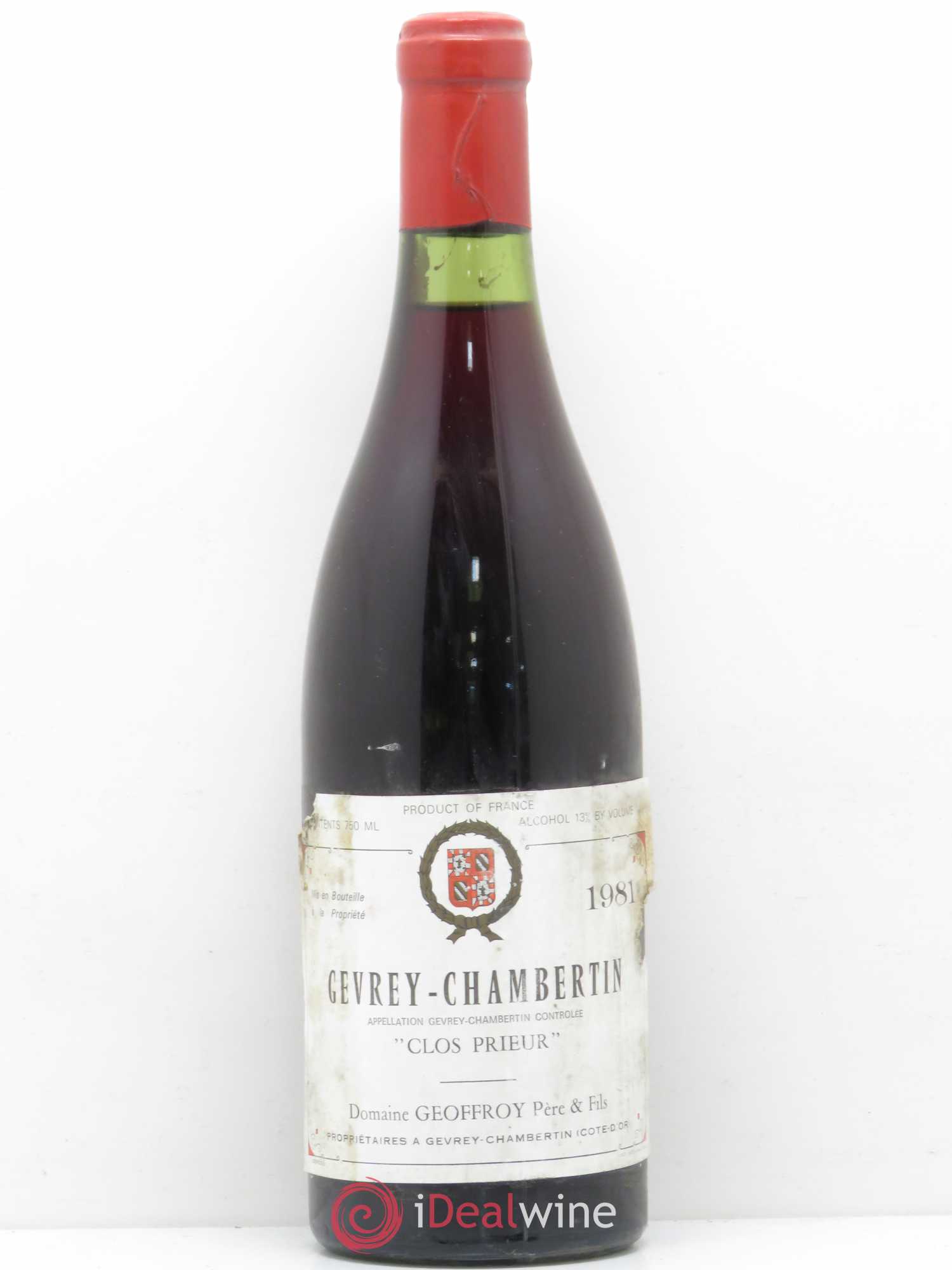 Gevrey-Chambertin Vieilles vignes Harmand-Geoffroy (Domaine) Clos Prieur 1981 - Lot de 1 bouteille - 0