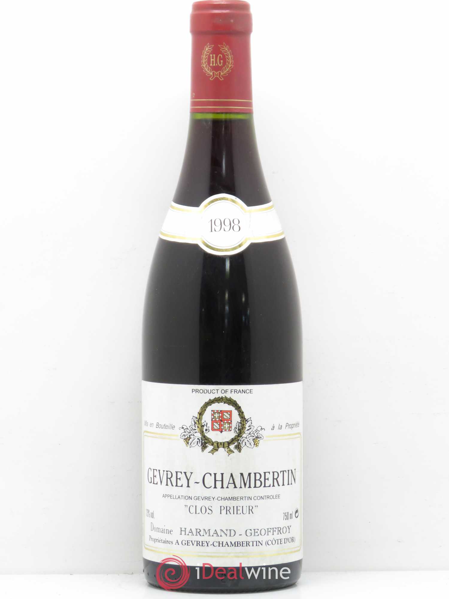 Gevrey-Chambertin Vieilles vignes Harmand-Geoffroy (Domaine) Clos Prieur 1998 - Lot de 1 bouteille - 0