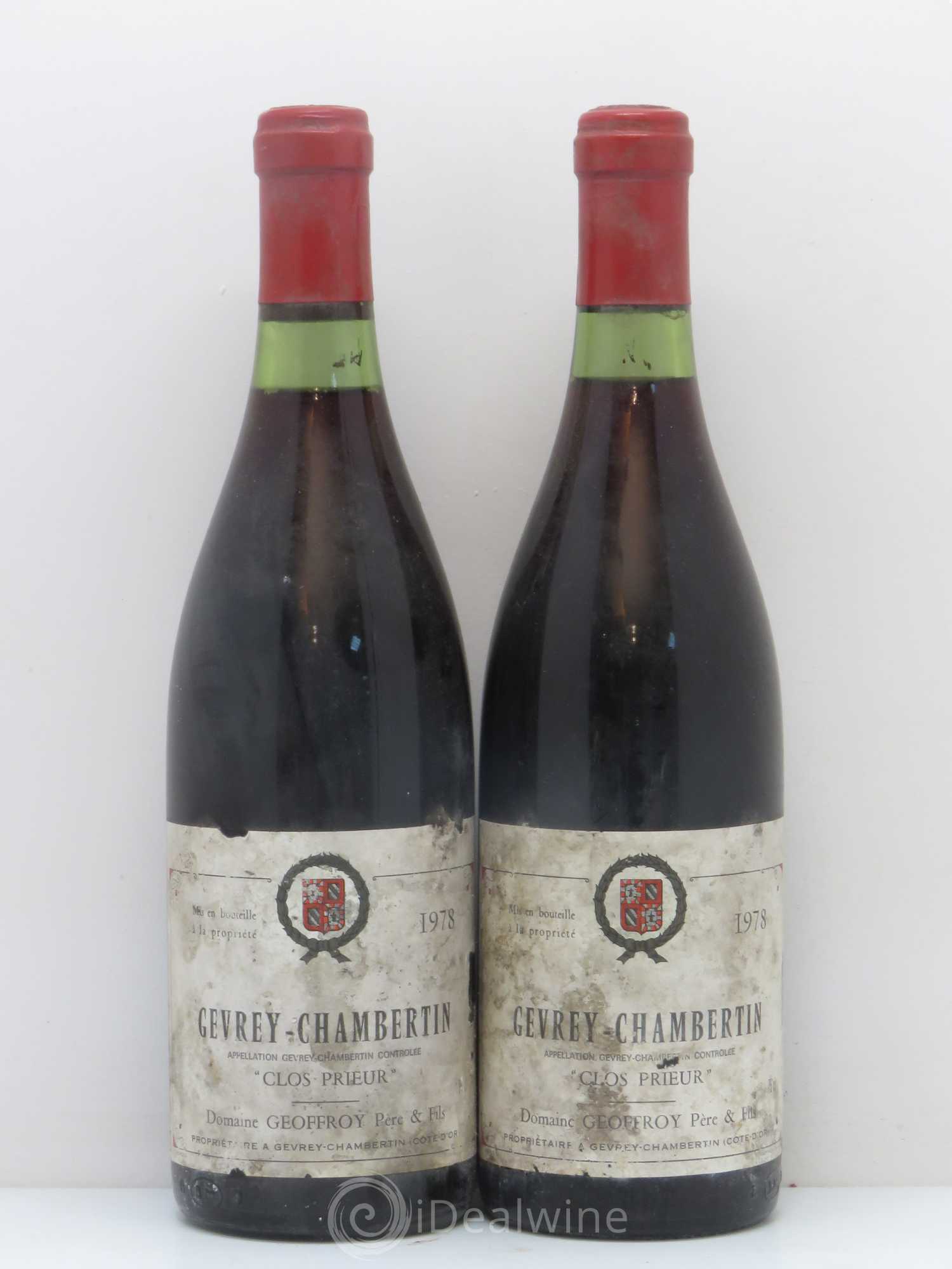 Gevrey-Chambertin 1er Cru Clos Prieur Domaine Geoffroy 1978 - Posten von 2 Flaschen - 0