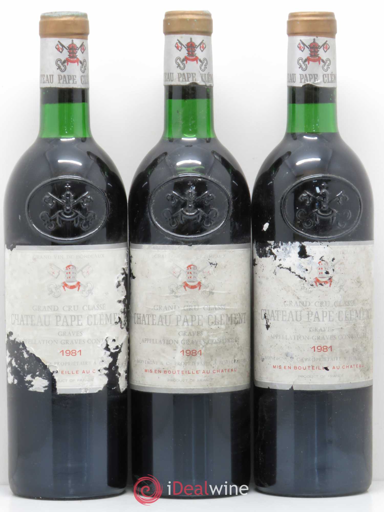 Château Pape Clément Cru Classé de Graves 1981 - Lot de 3 bouteilles - 0