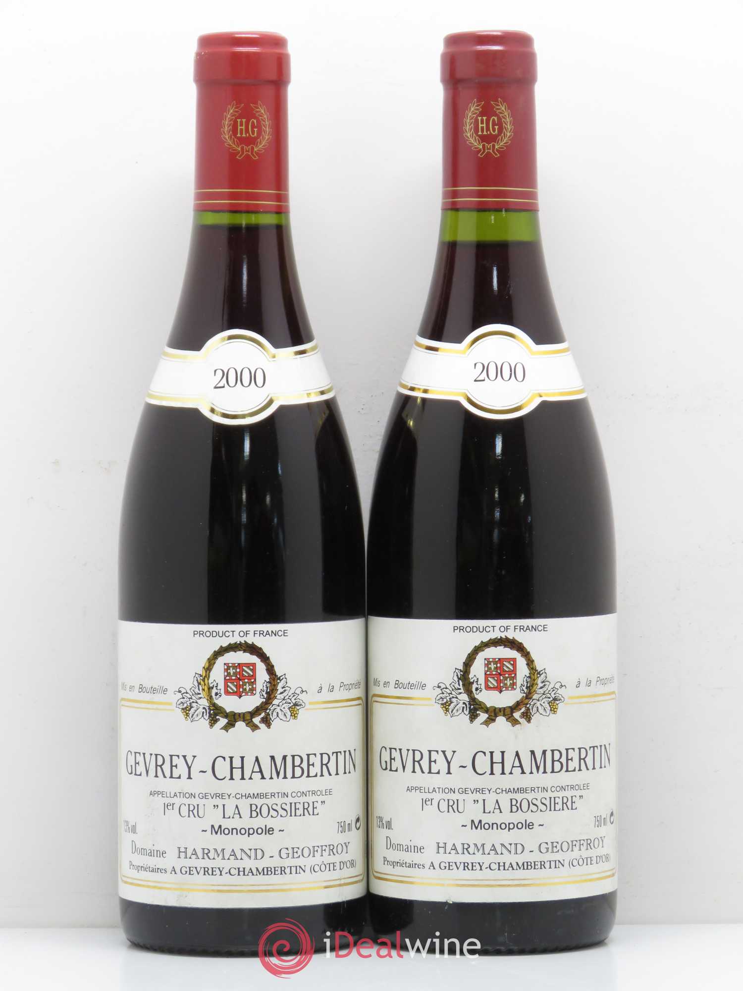 Gevrey-Chambertin 1er Cru La Bossière Harmand-Geoffroy (Domaine) 2000 - Lot de 2 bouteilles - 0