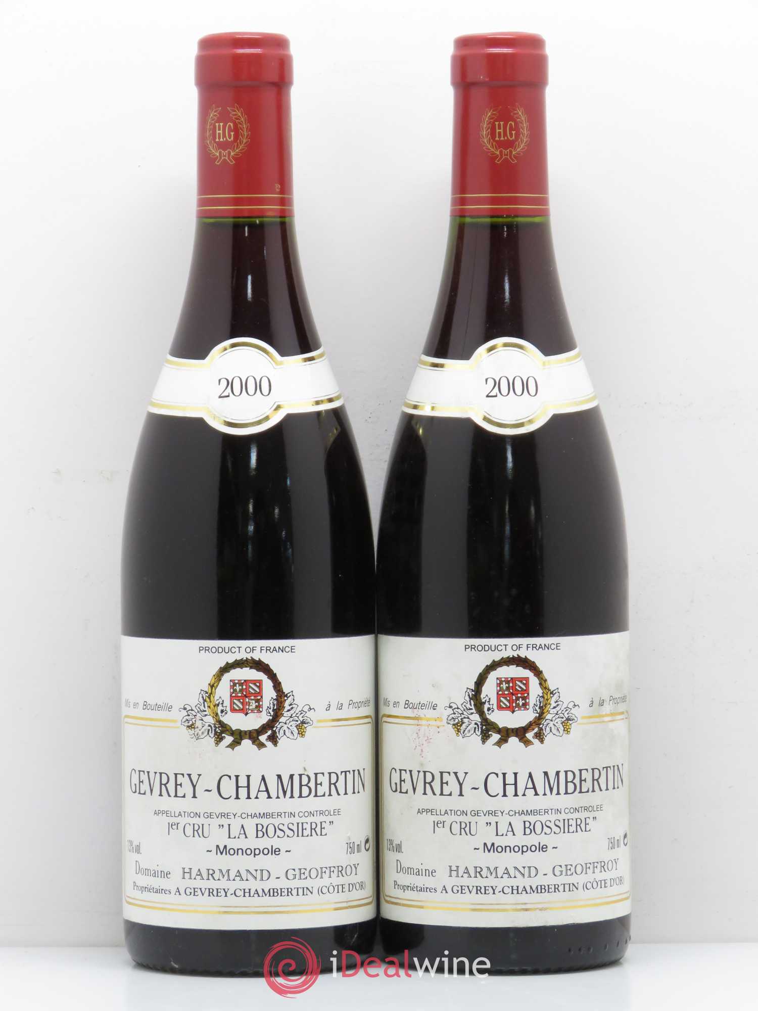 Gevrey-Chambertin 1er Cru La Bossière Harmand-Geoffroy (Domaine) 2000 - Lot de 2 bouteilles - 0