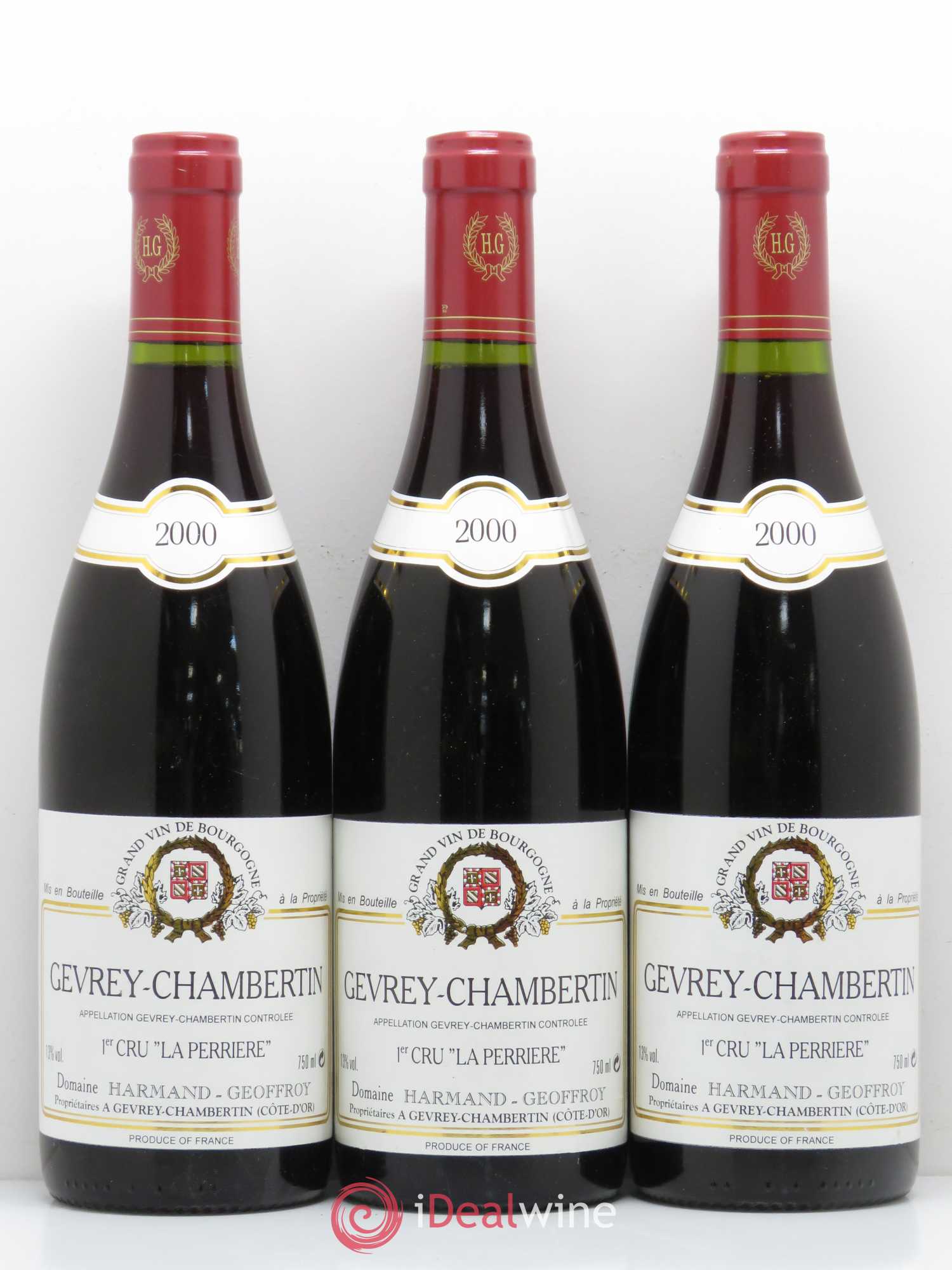 Gevrey-Chambertin 1er Cru La Perrière Harmand-Geoffroy (Domaine) 2000 - Lot de 3 bouteilles - 0