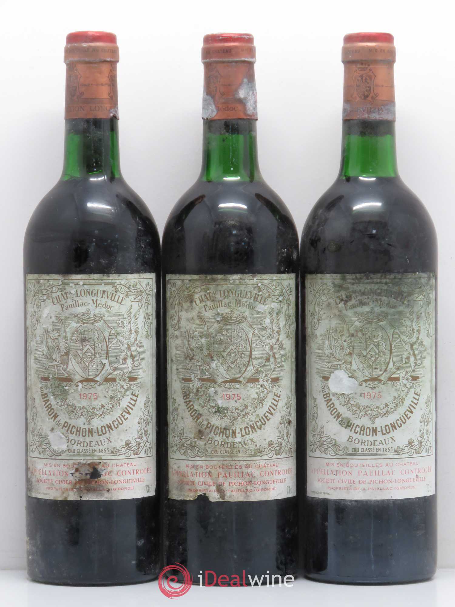 Pichon Longueville Baron 2ème Grand Cru Classé 1975 - Lot de 12 bouteilles - 1
