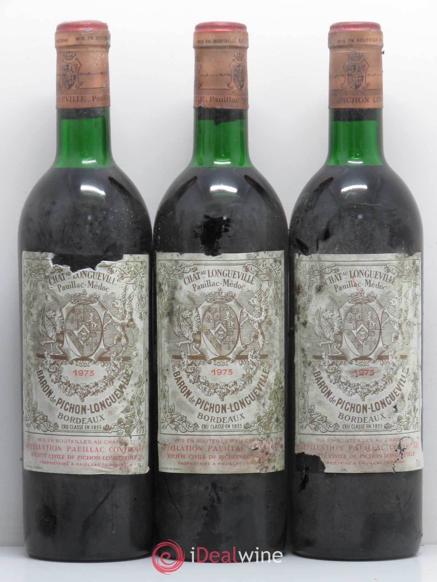 Pichon Longueville Baron 2ème Grand Cru Classé 1973 - Lot de 6 bouteilles - 1