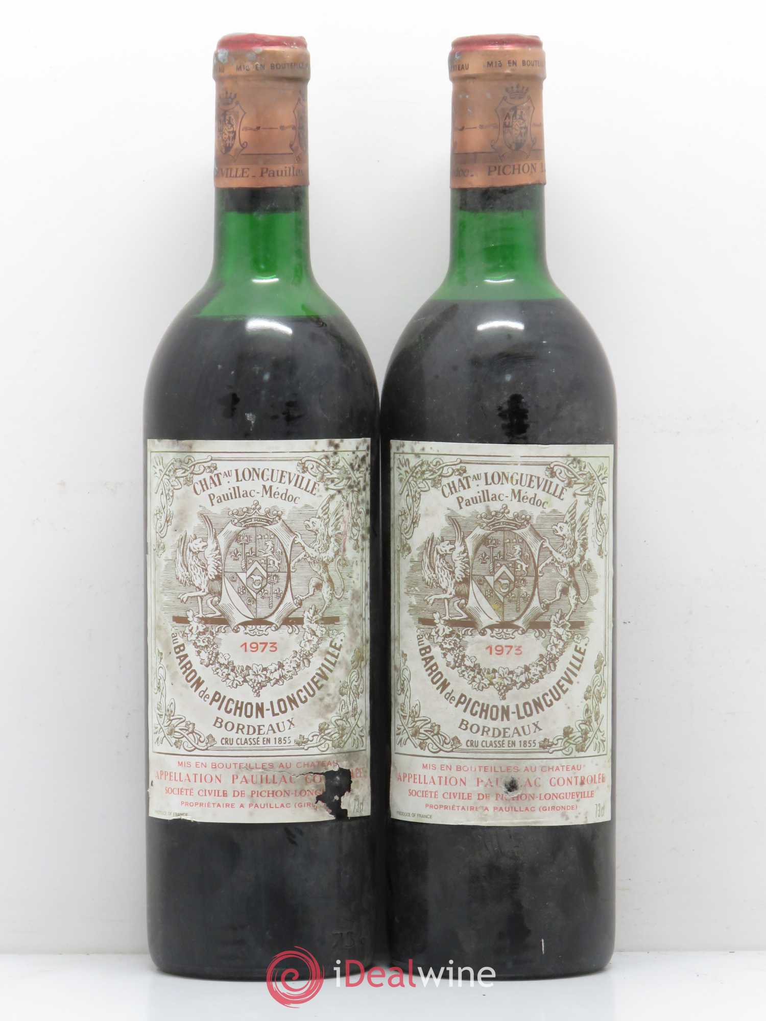 Pichon Longueville Baron 2ème Grand Cru Classé 1973 - Lot de 2 bouteilles - 0