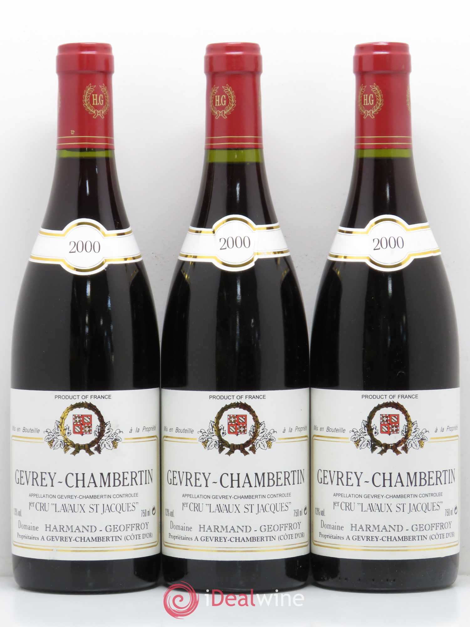 Gevrey-Chambertin 1er Cru Lavaux Saint Jacques Harmand-Geoffroy (Domaine) 2000 - Lot de 3 bouteilles - 0