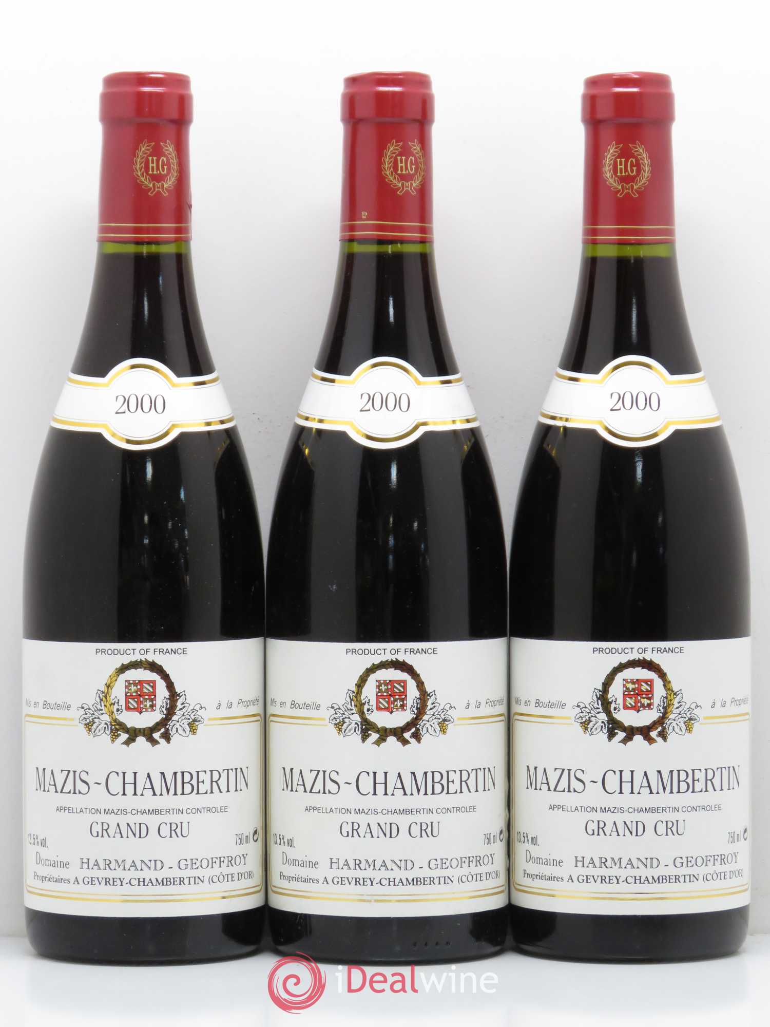 Mazis-Chambertin Grand Cru Harmand-Geoffroy (Domaine) 2000 - Lot de 3 bouteilles - 0