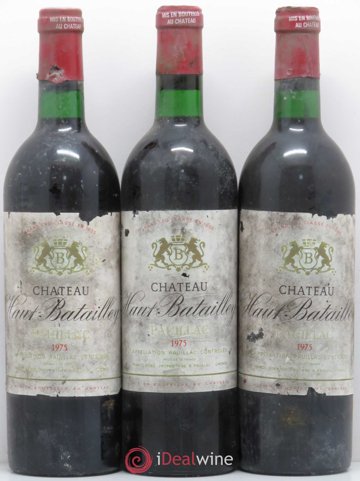 Château Haut Batailley 5ème Grand Cru Classé 1975 - Lot de 3 bouteilles - 0