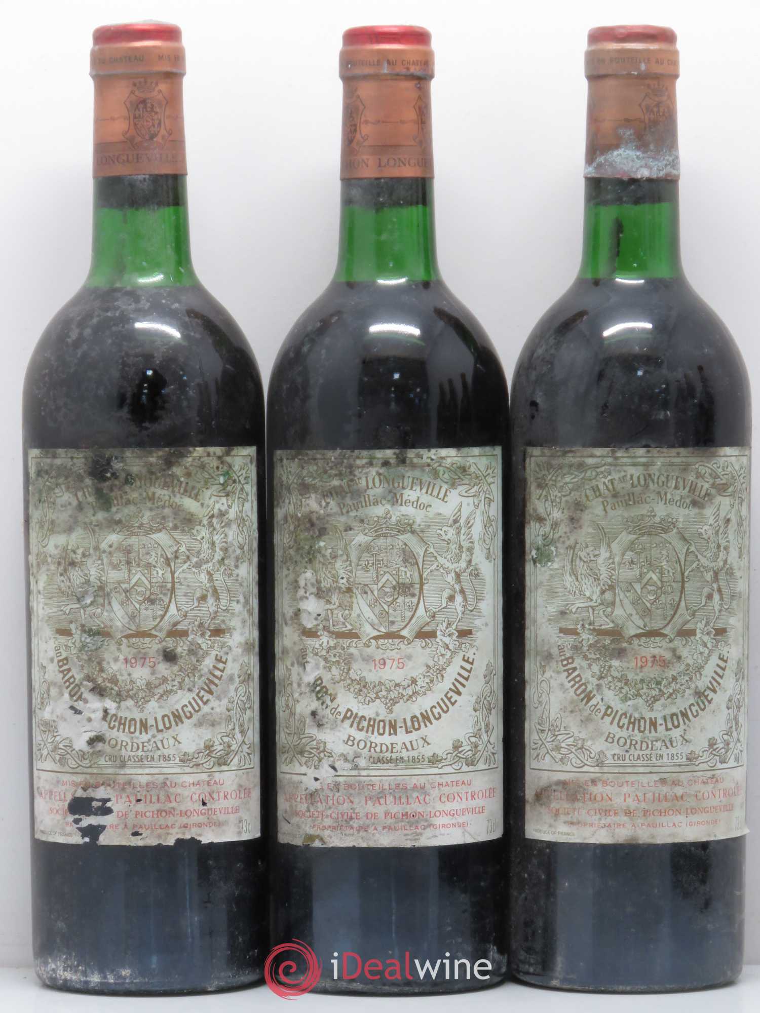 Pichon Longueville Baron 2ème Grand Cru Classé 1975 - Lot de 6 bouteilles - 1