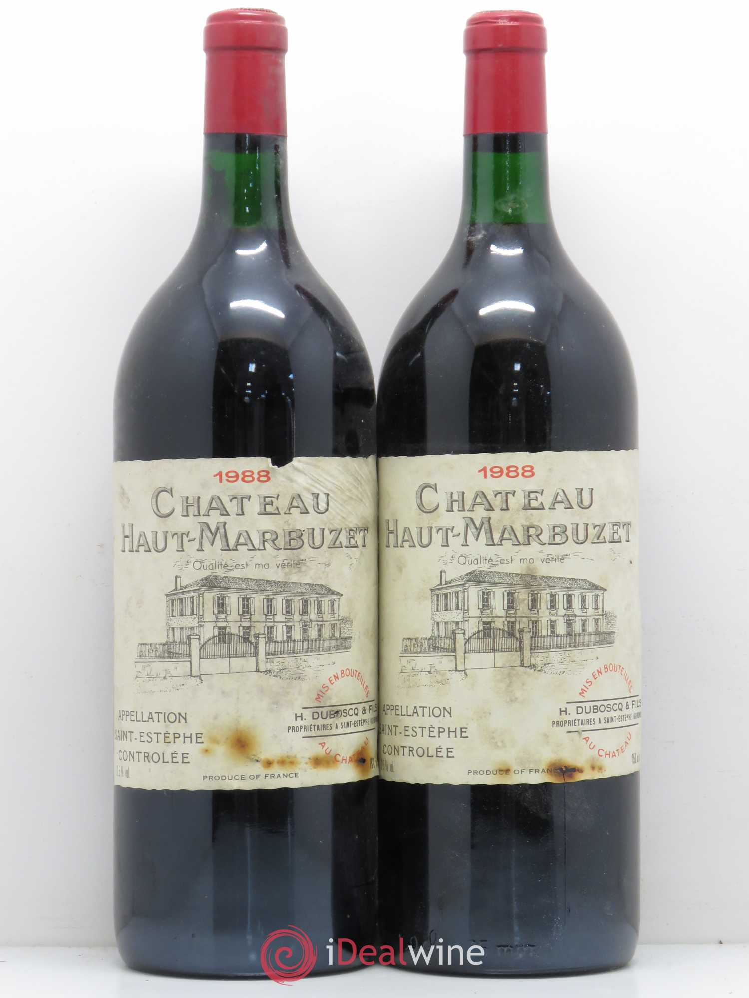 Château Haut Marbuzet 1988 - Lot de 2 magnums - 0