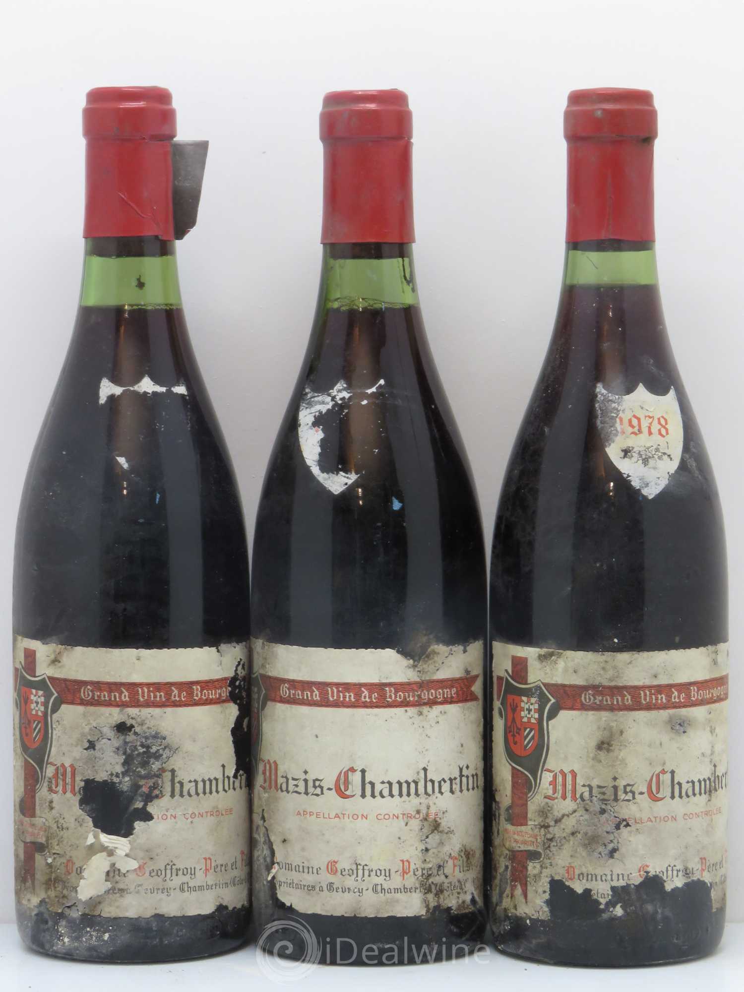 Mazis-Chambertin Grand Cru Domaine Geoffroy 1978 - Lot de 3 bouteilles - 0