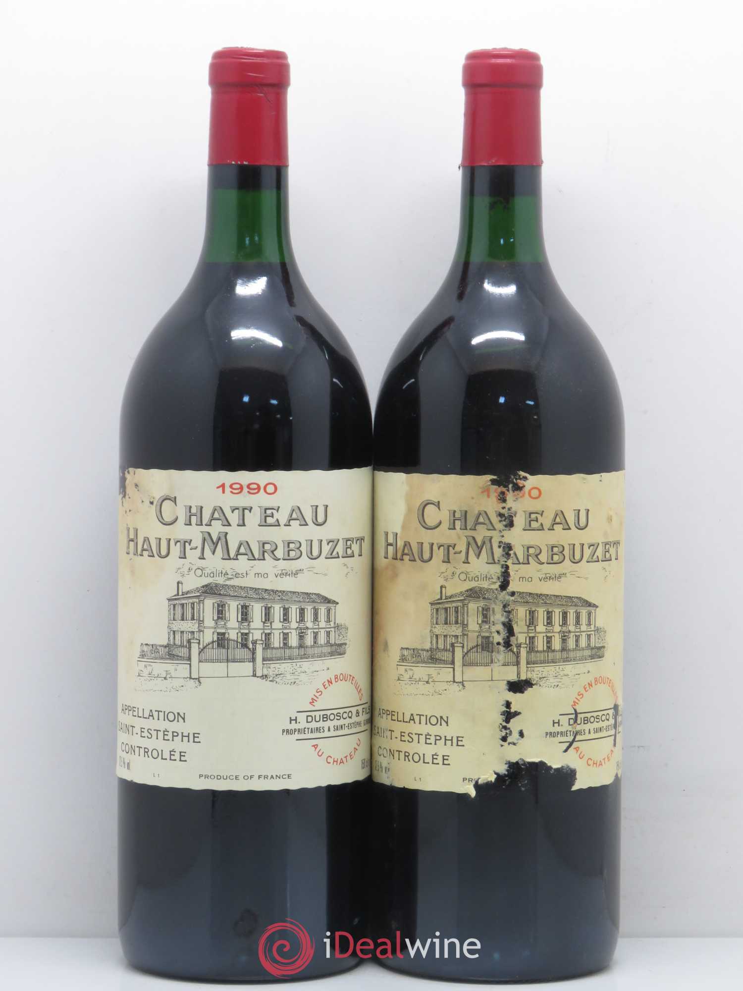 Château Haut Marbuzet 1990 - Lot de 2 magnums - 0
