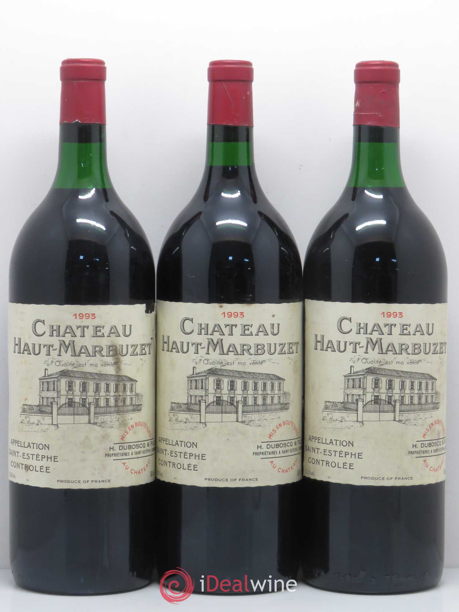 Château Haut Marbuzet 1993 - Lot de 3 magnums - 0