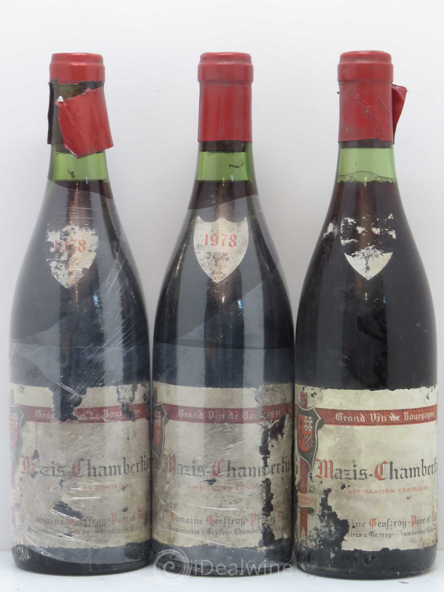 Mazis-Chambertin Grand Cru Domaine Geoffroy 1978 - Lot de 3 bouteilles - 0