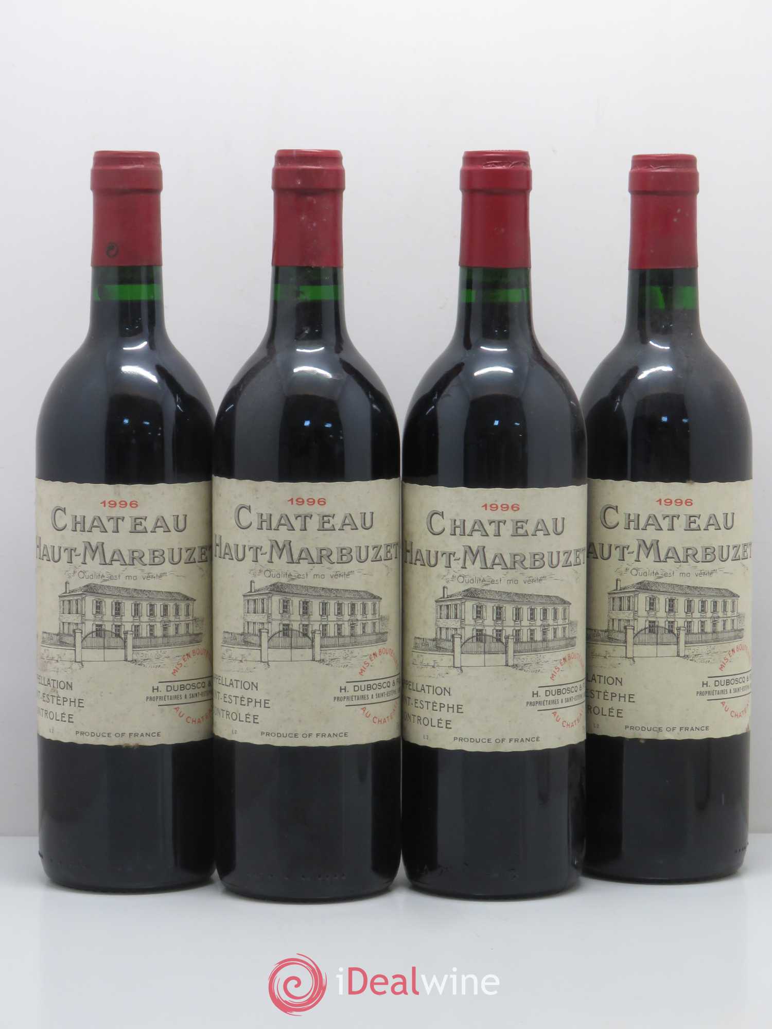 Château Haut Marbuzet 1996 - Lot de 4 bouteilles - 0