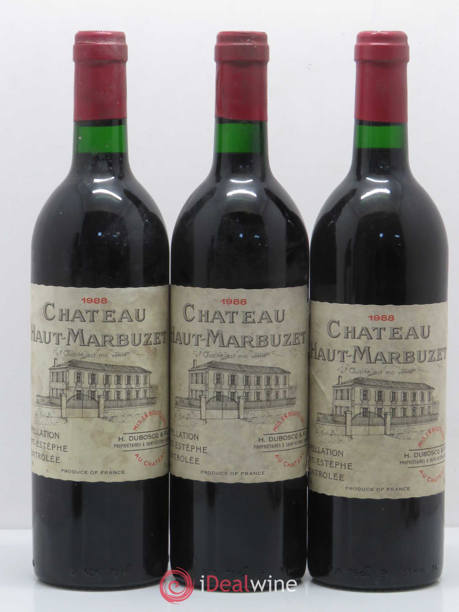 Château Haut Marbuzet 1988 - Lot de 12 bouteilles - 1