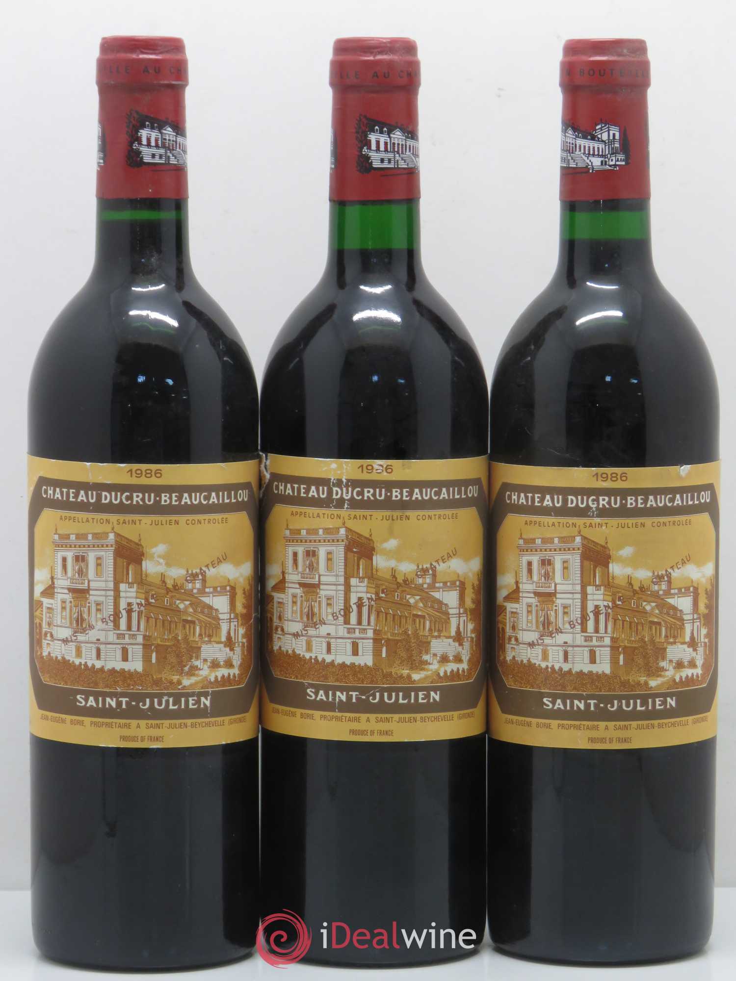 Château Ducru Beaucaillou 2ème Grand Cru Classé 1986 - Lot de 3 bouteilles - 0