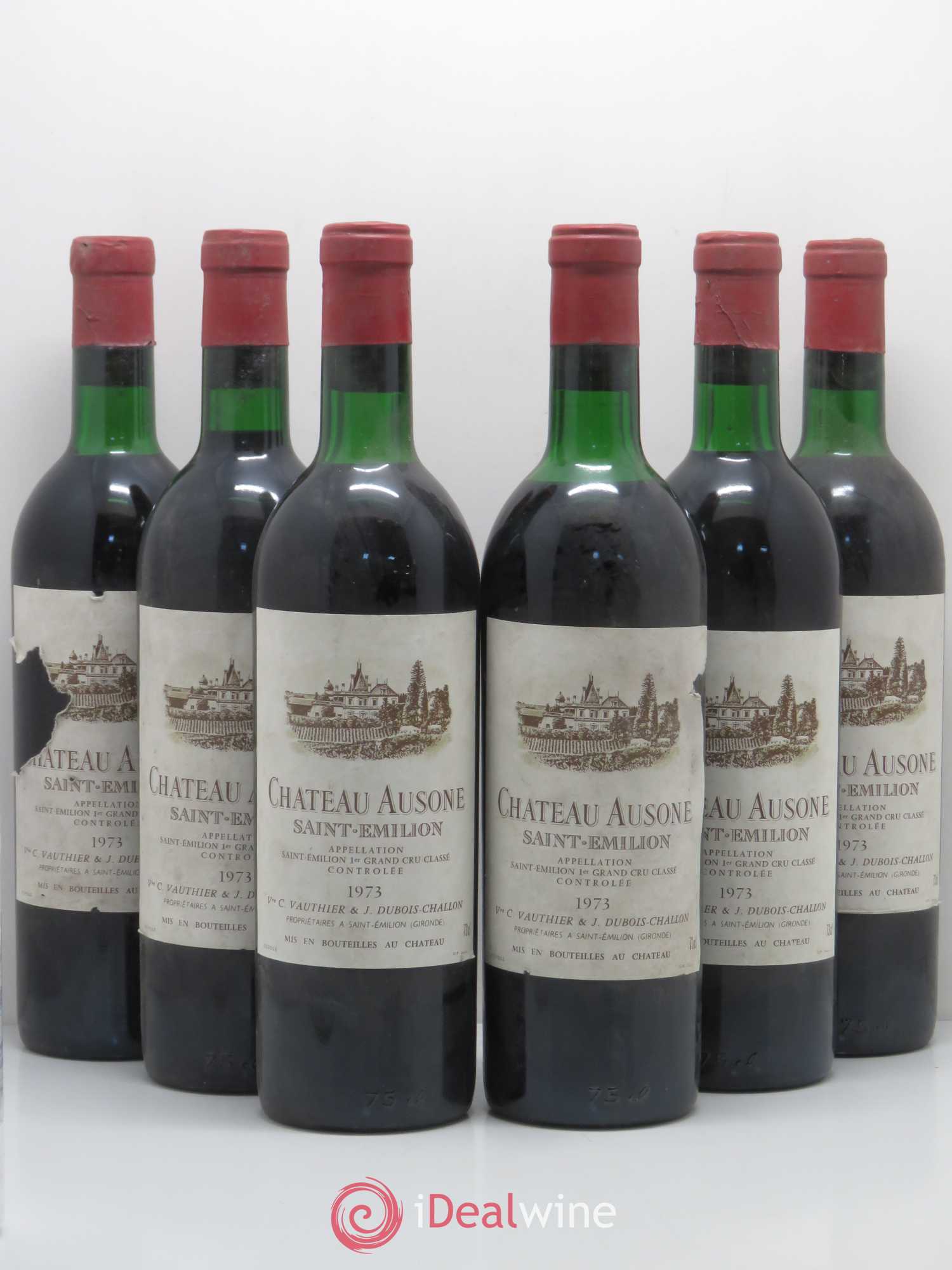 Château Ausone 1er Grand Cru Classé A 1973 - Lot de 6 bouteilles - 0