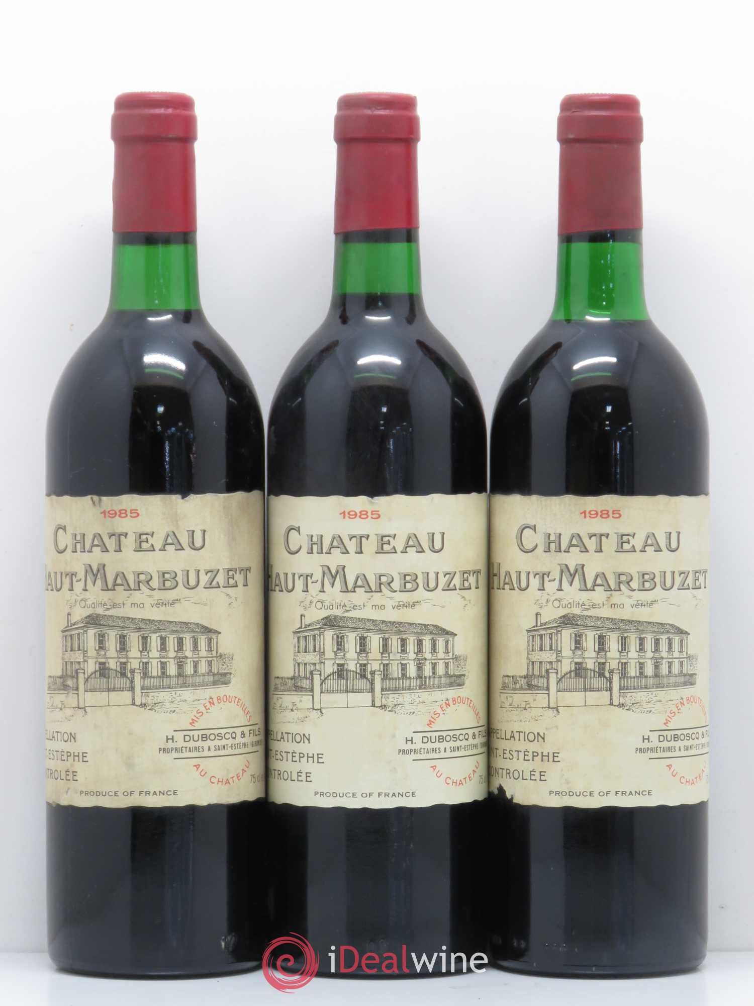 Château Haut Marbuzet 1985 - Lot de 12 bouteilles - 1