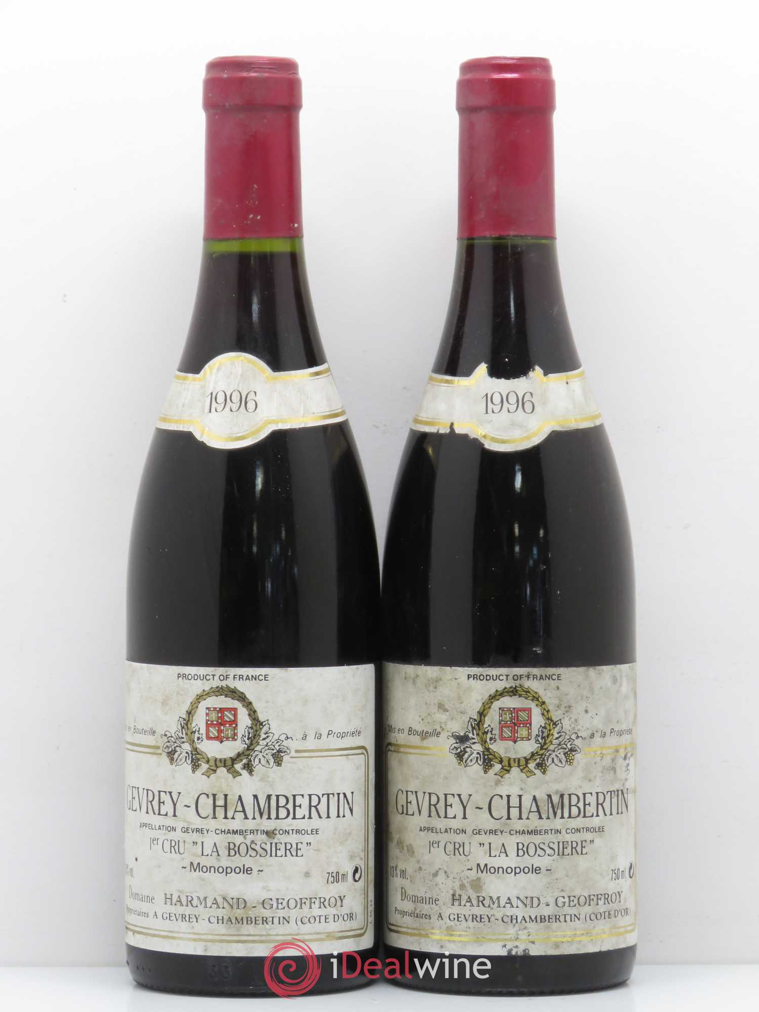 Gevrey-Chambertin 1er Cru La Bossière Harmand-Geoffroy (Domaine) 1996 - Lot de 2 bouteilles - 0