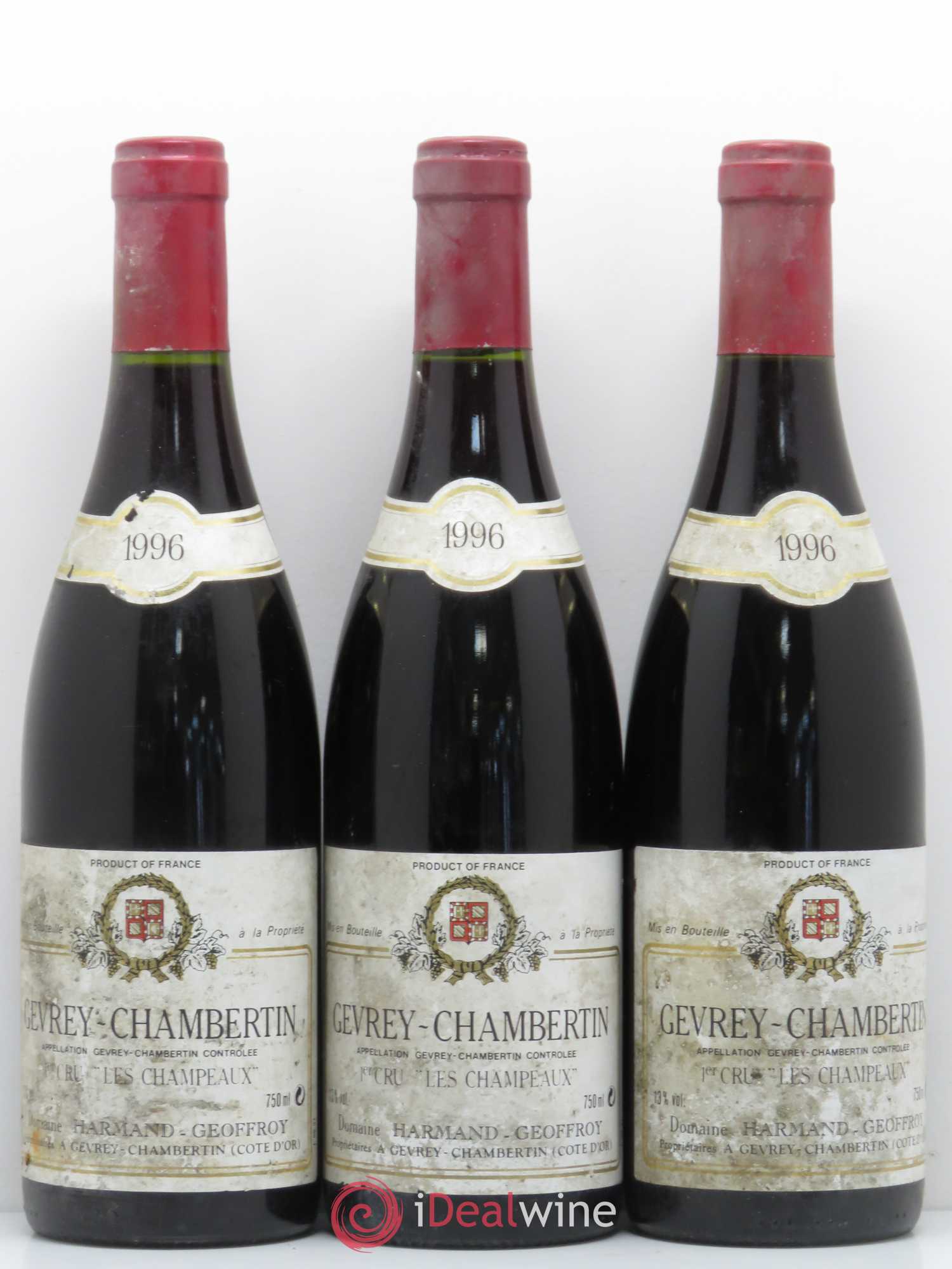 Gevrey-Chambertin 1er Cru Champeaux Domaine Harmand Geoffroy 1996 - Posten von 3 Flaschen - 0