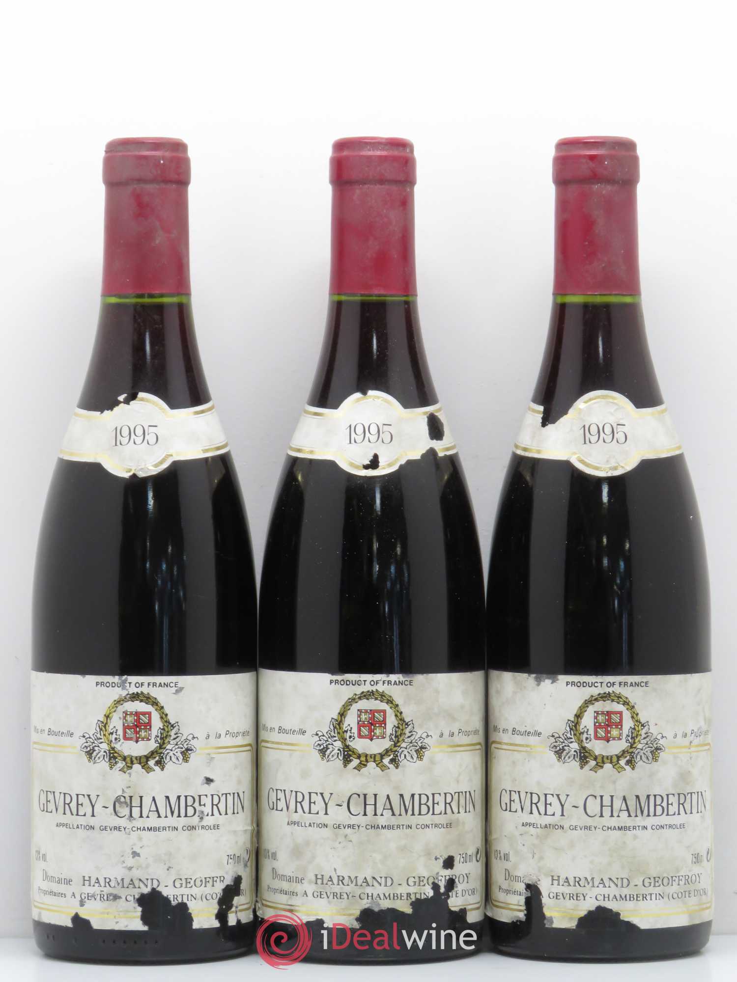 Gevrey-Chambertin Harmand-Geoffroy (Domaine) 1995 - Lot de 3 bouteilles - 0