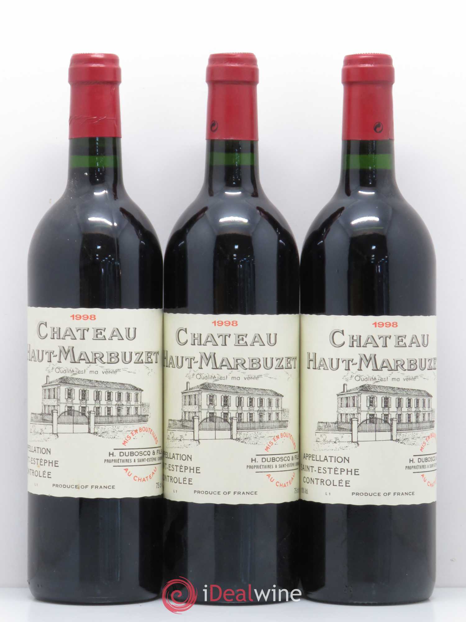 Château Haut Marbuzet 1998 - Lot de 6 bouteilles - 1