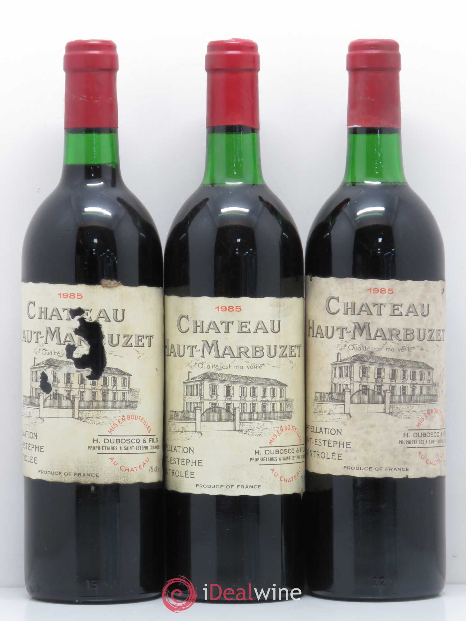 Château Haut Marbuzet 1985 - Lot de 6 bouteilles - 1