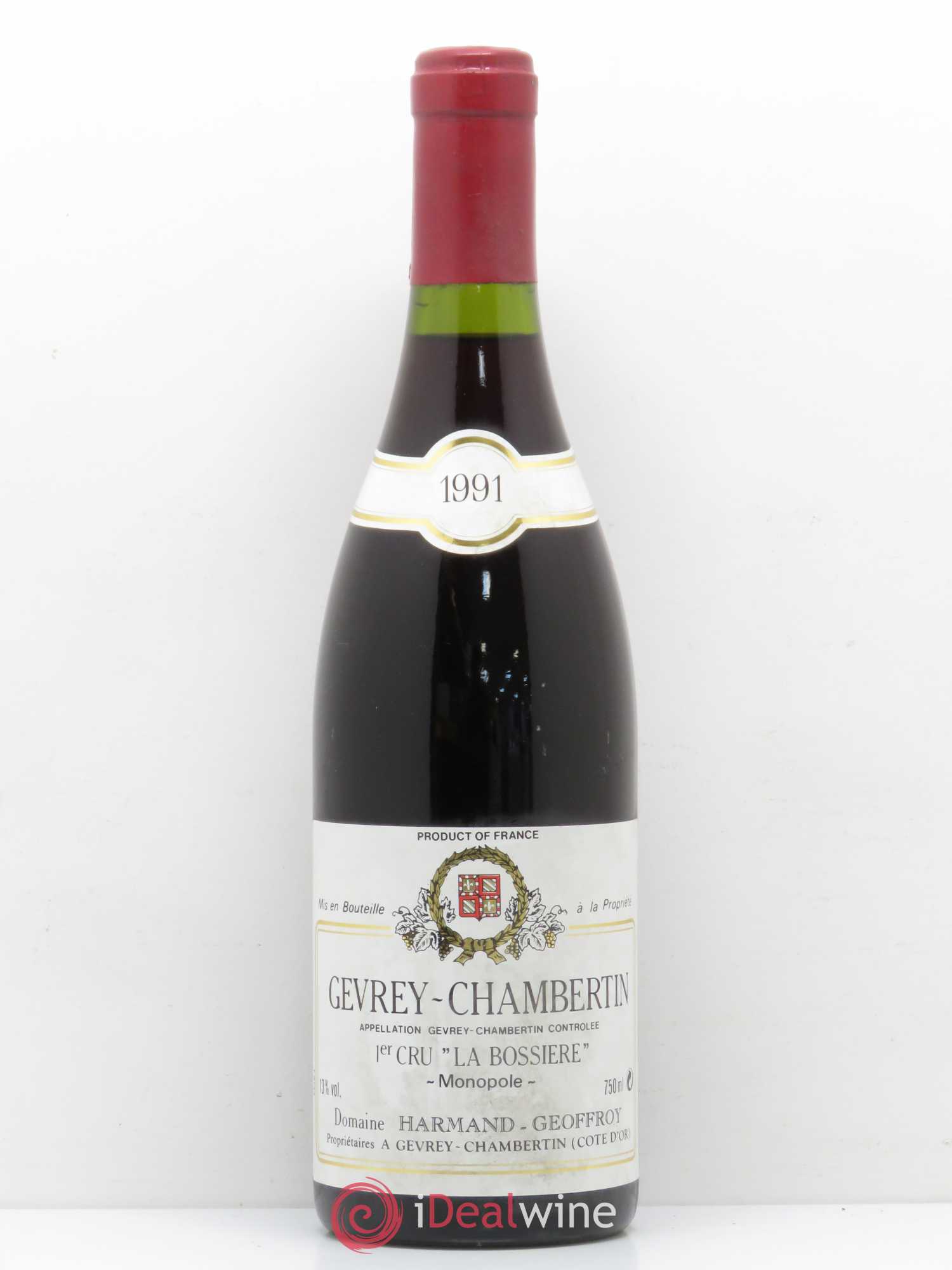 Gevrey-Chambertin 1er Cru La Bossière Harmand-Geoffroy (Domaine) 1991 - Lot de 1 bouteille - 0