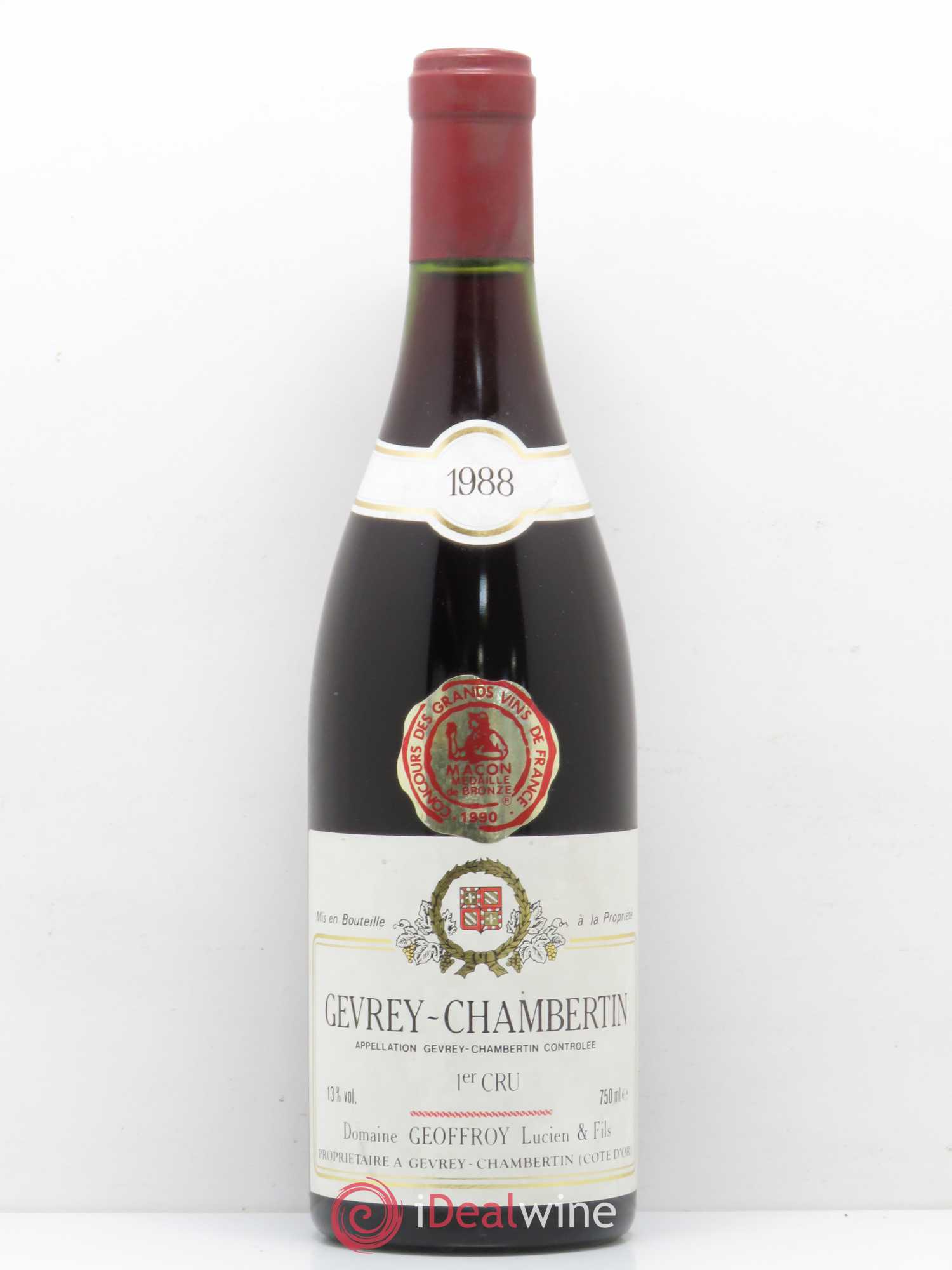 Gevrey-Chambertin 1er Cru Domaine Harmand Geoffroy 1988 - Lot de 1 bouteille - 0