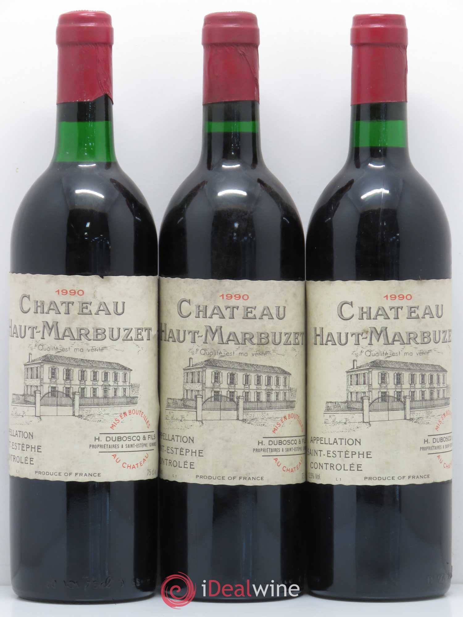 Château Haut Marbuzet 1990 - Lot de 12 bouteilles - 1