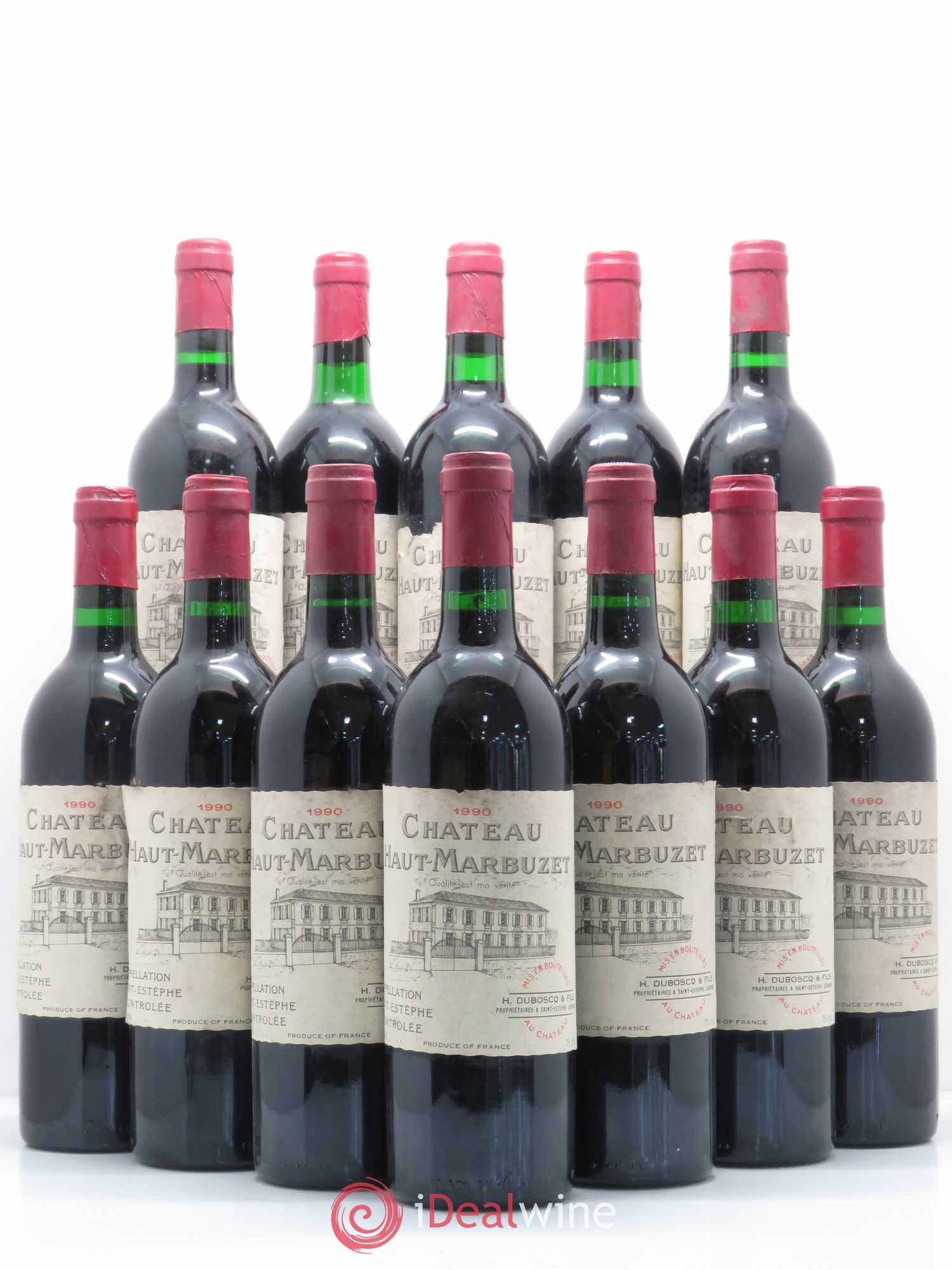 Château Haut Marbuzet 1990 - Lot de 12 bouteilles - 0