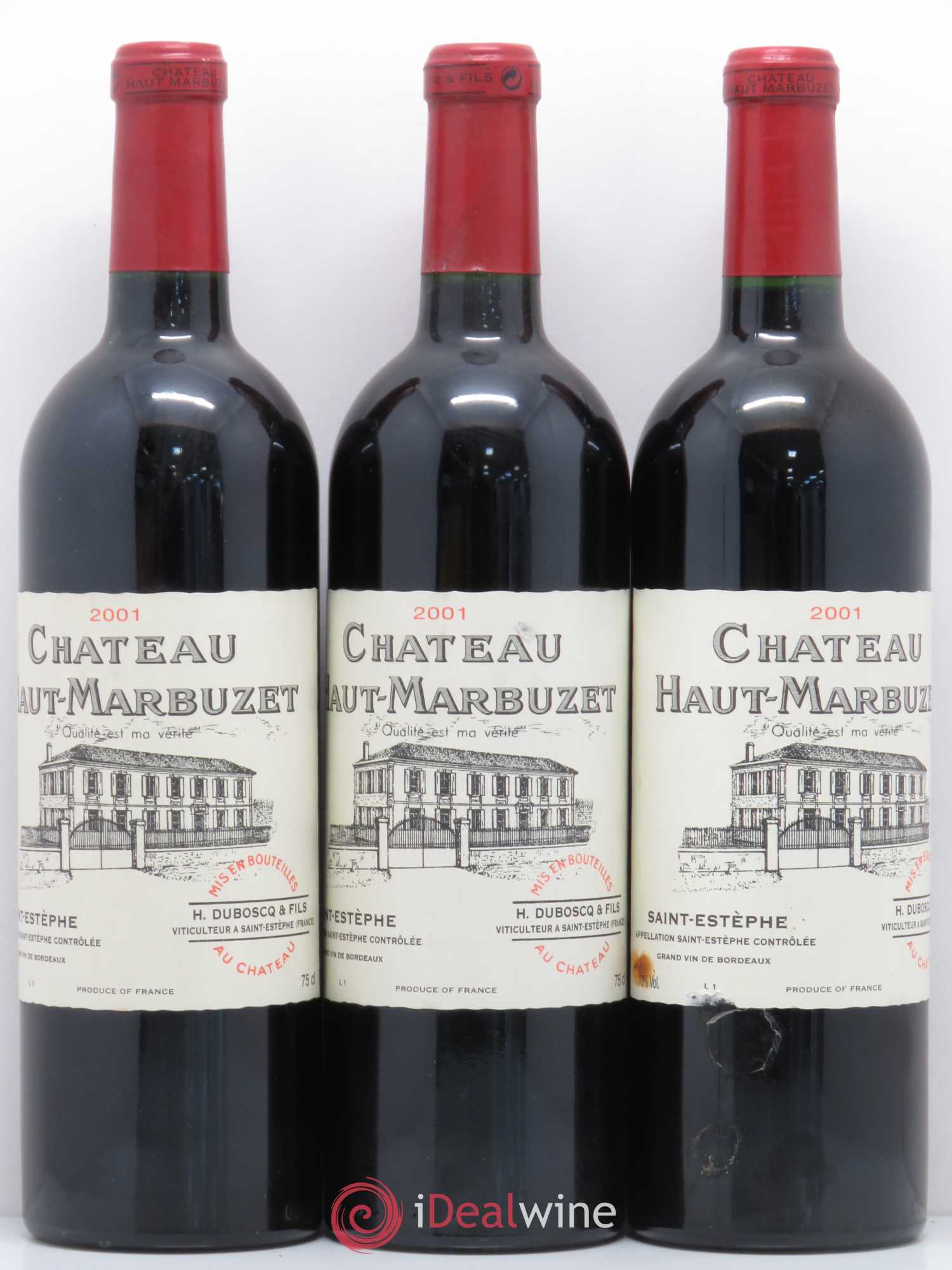 Château Haut Marbuzet 2001 - Lot de 6 bouteilles - 1