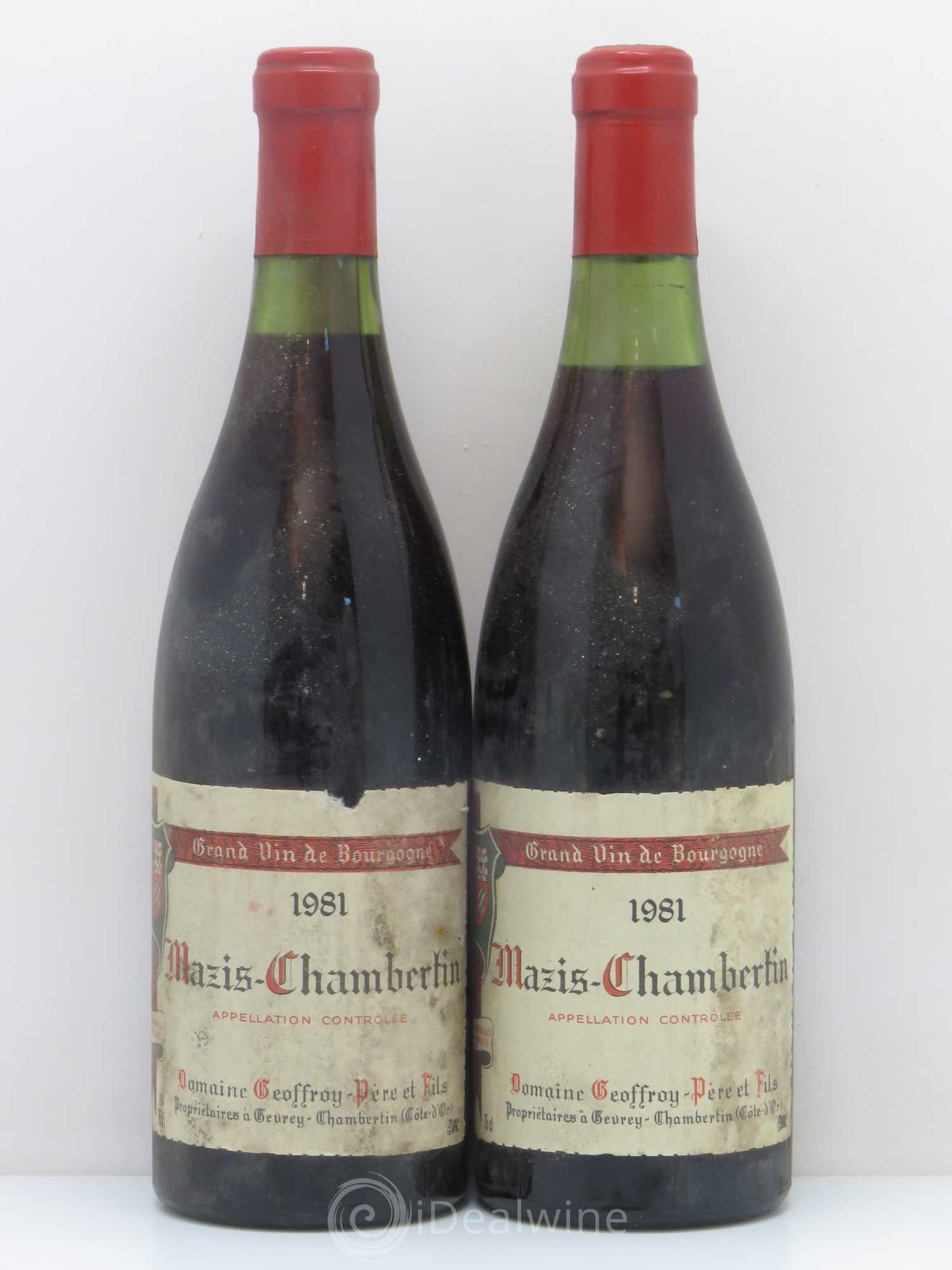 Mazis-Chambertin Grand Cru Domaine Geoffroy 1981 - Lot de 2 bouteilles - 0